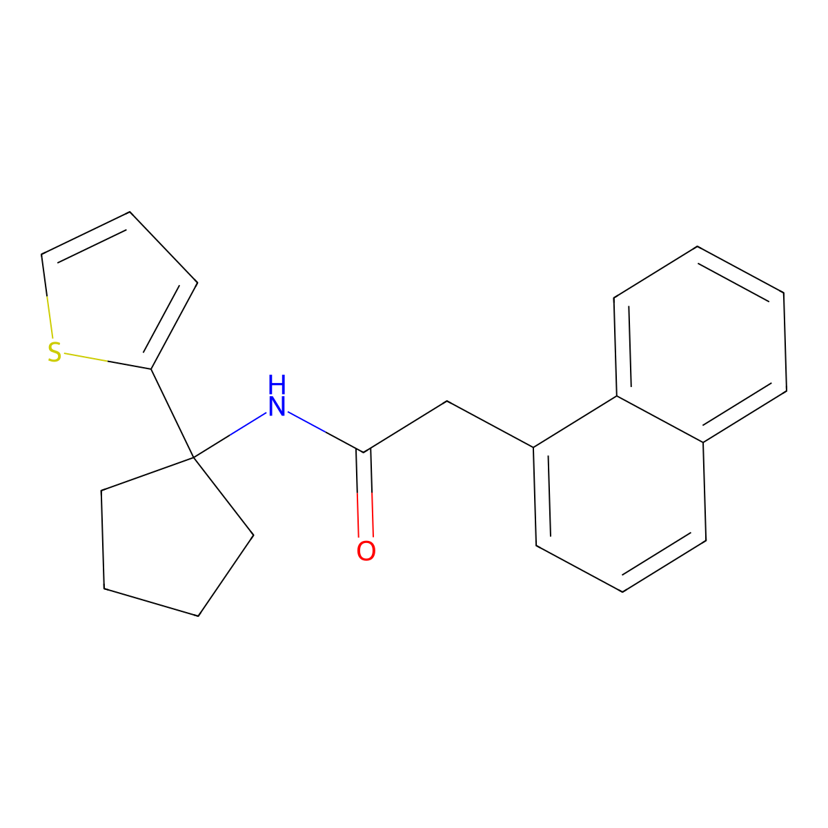 2-(naphthalen-1-yl)-N-[1-(thiophen-2-yl)cyclopentyl]acetamide molecular structure, CAS 2034506-53-9