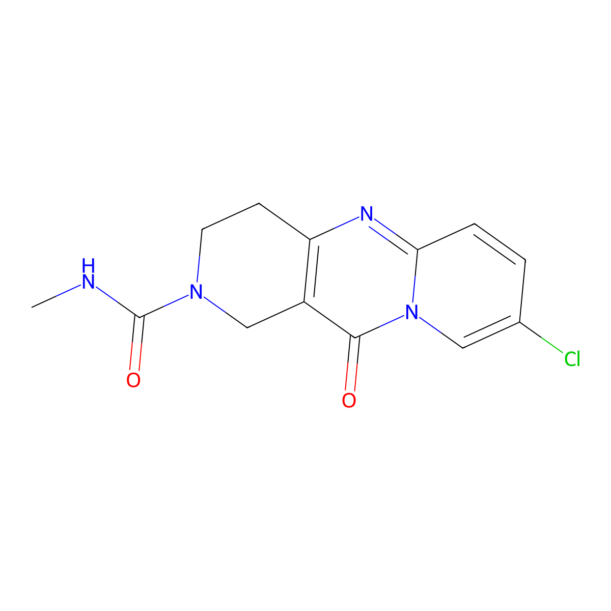 8-chloro-N-methyl-11-oxo-3,4-dihydro-1H-dipyrido[1,2-a:4',3'-d]pyrimidine-2(11H)-carboxamide molecular structure, CAS 2034506-70-0