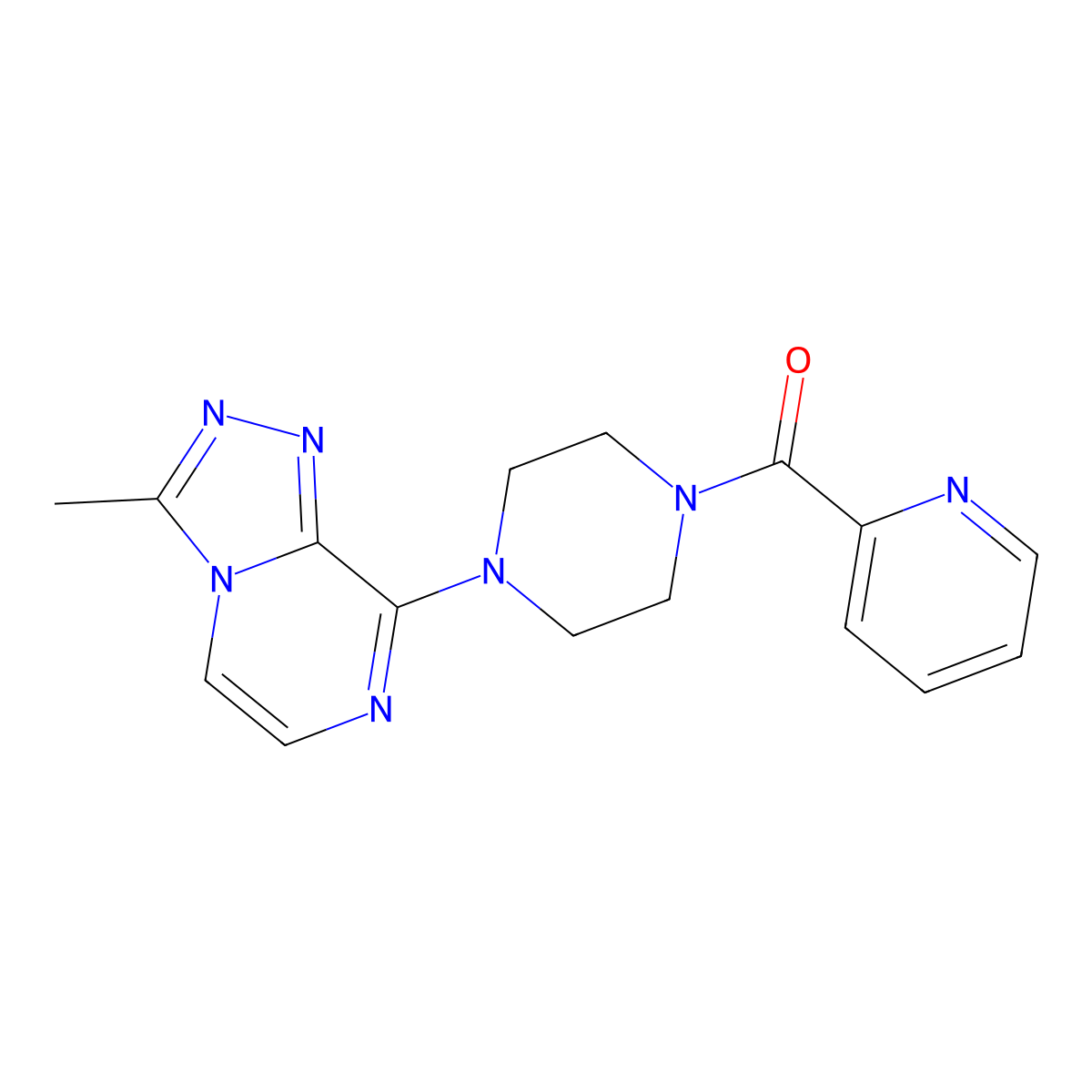 (4-(3-Methyl-[1,2,4]triazolo[4,3-a]pyrazin-8-yl)piperazin-1-yl)(pyridin-2-yl)methanone molecular structure, CAS 2034506-72-2