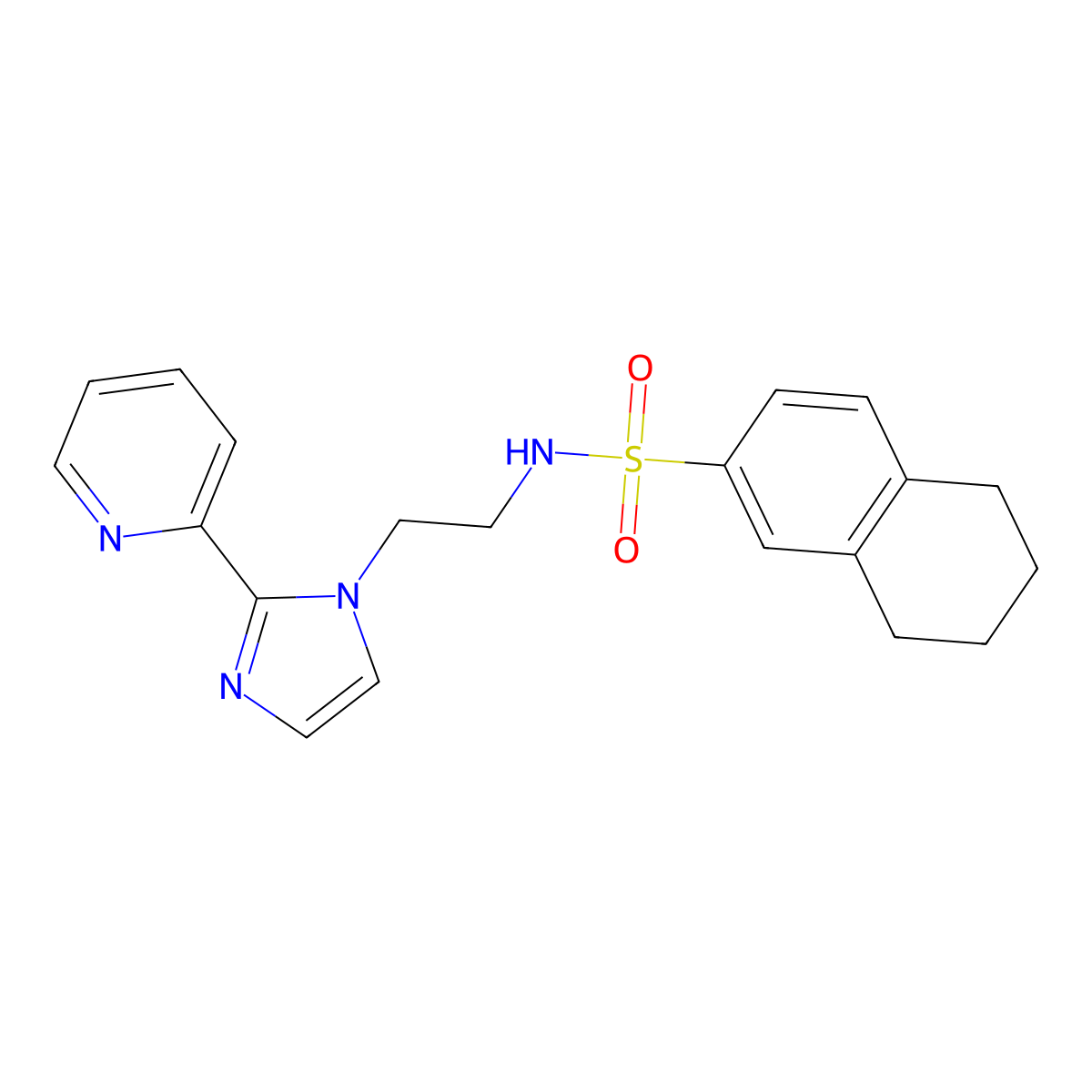 N-{2-[2-(pyridin-2-yl)-1H-imidazol-1-yl]ethyl}-5,6,7,8-tetrahydronaphthalene-2-sulfonamide molecular structure, CAS 2034506-77-7