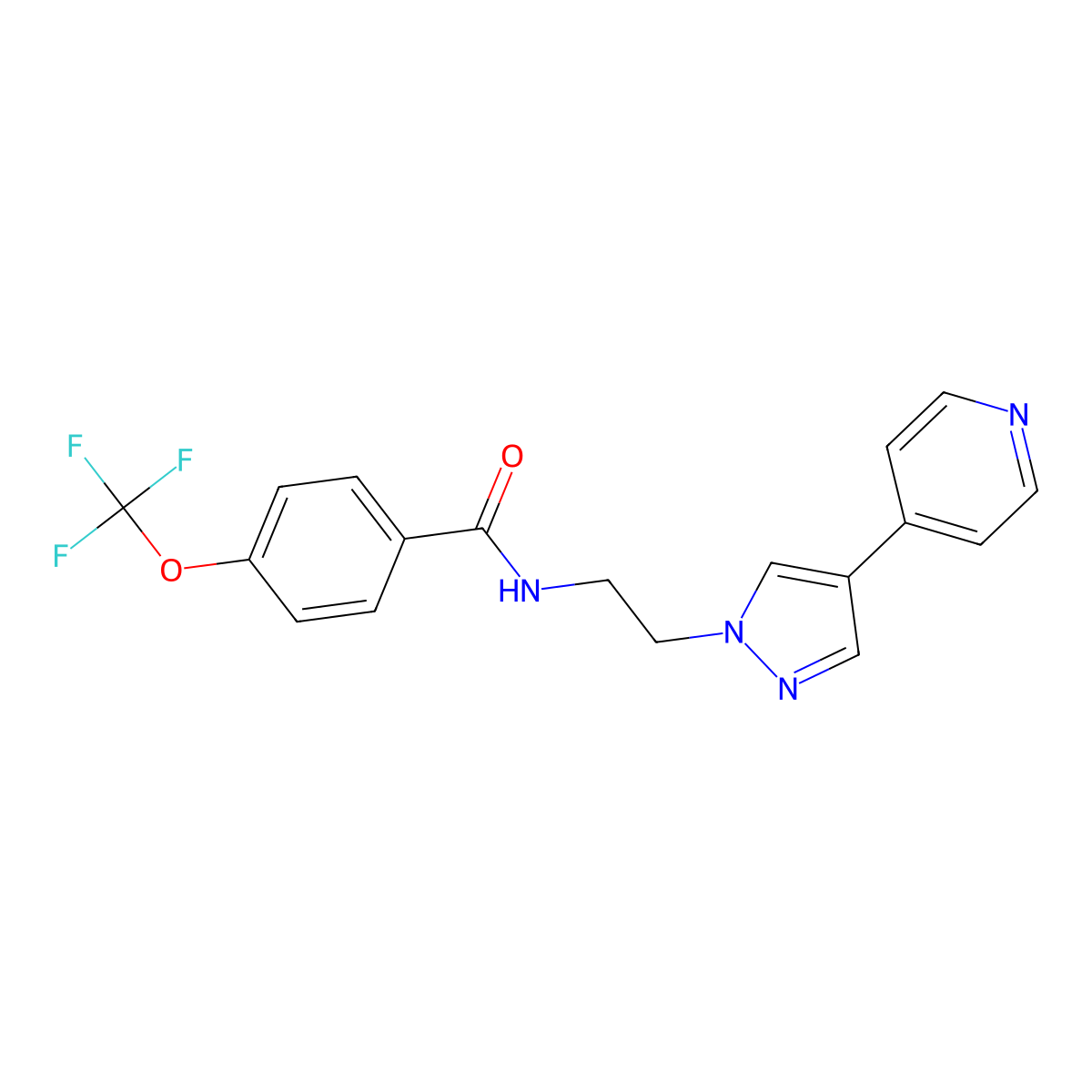 N-{2-[4-(pyridin-4-yl)-1H-pyrazol-1-yl]ethyl}-4-(trifluoromethoxy)benzamide molecular structure, CAS 2034506-81-3