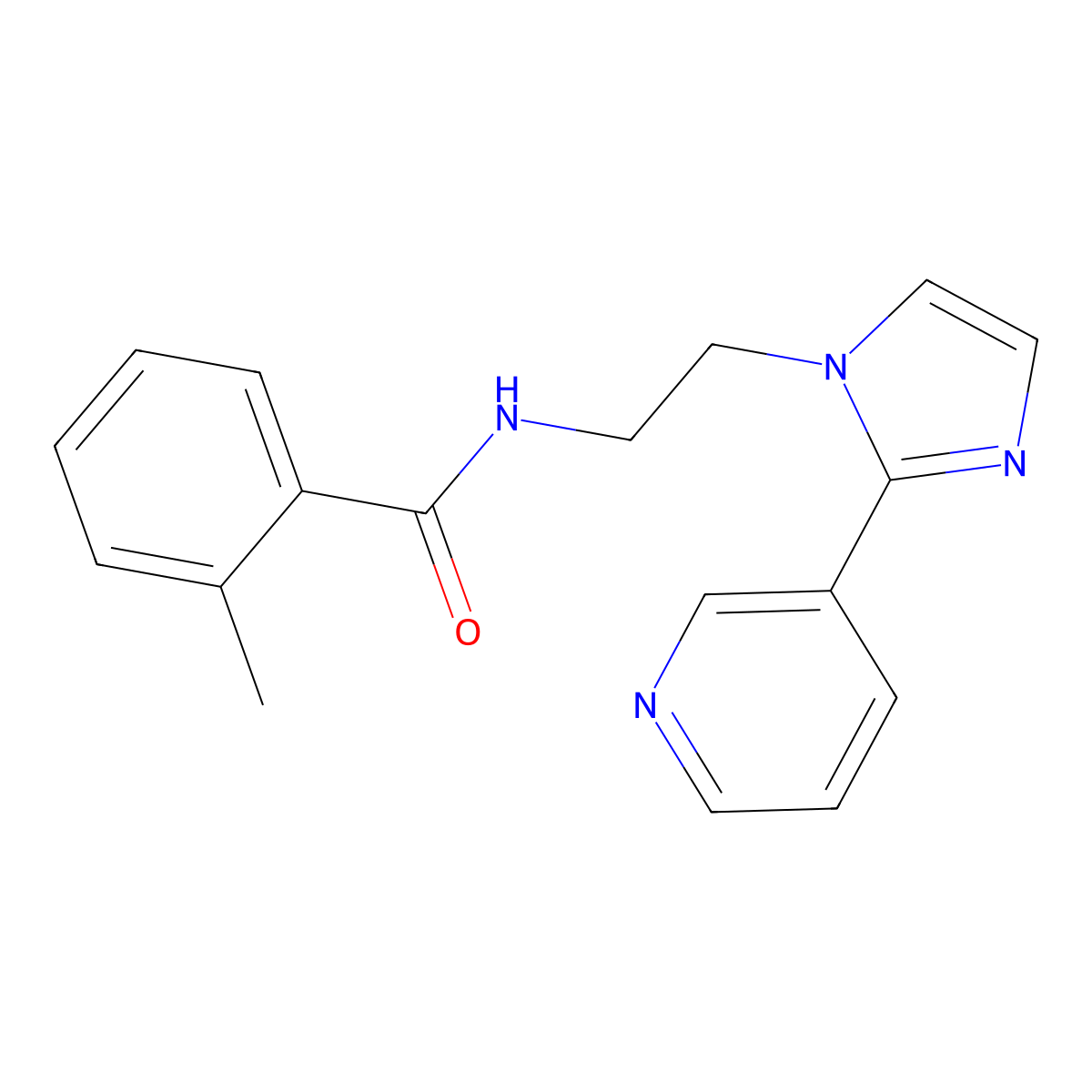 2-methyl-N-{2-[2-(pyridin-3-yl)-1H-imidazol-1-yl]ethyl}benzamide molecular structure, CAS 2034507-05-4