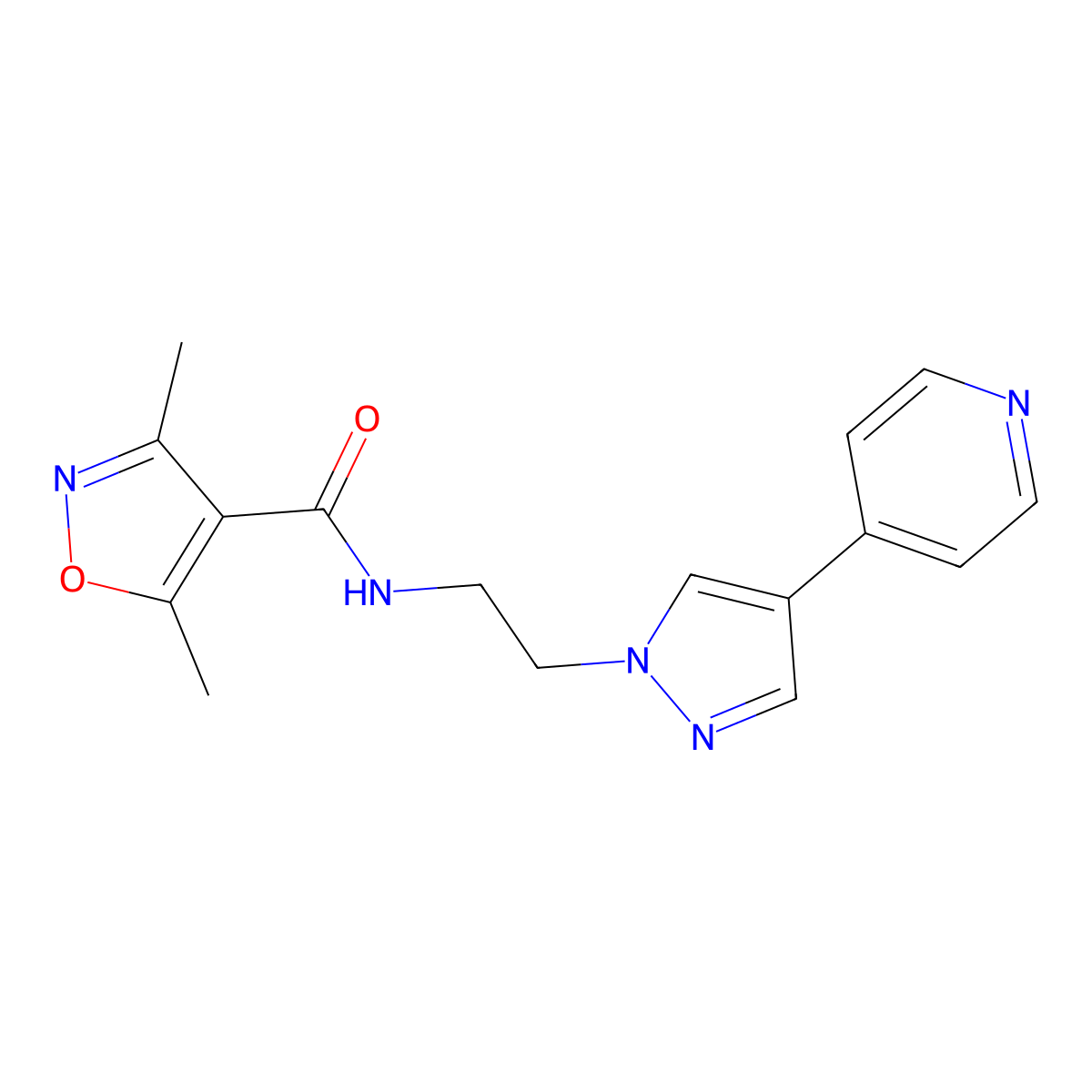 3,5-dimethyl-N-{2-[4-(pyridin-4-yl)-1H-pyrazol-1-yl]ethyl}-1,2-oxazole-4-carboxamide molecular structure, CAS 2034507-09-8