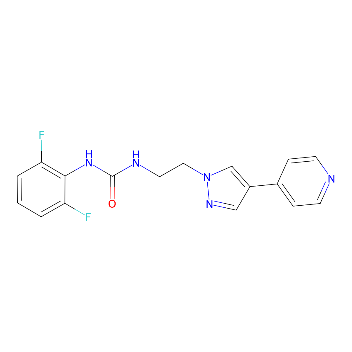 1-(2,6-difluorophenyl)-3-{2-[4-(pyridin-4-yl)-1H-pyrazol-1-yl]ethyl}urea molecular structure, CAS 2034507-32-7