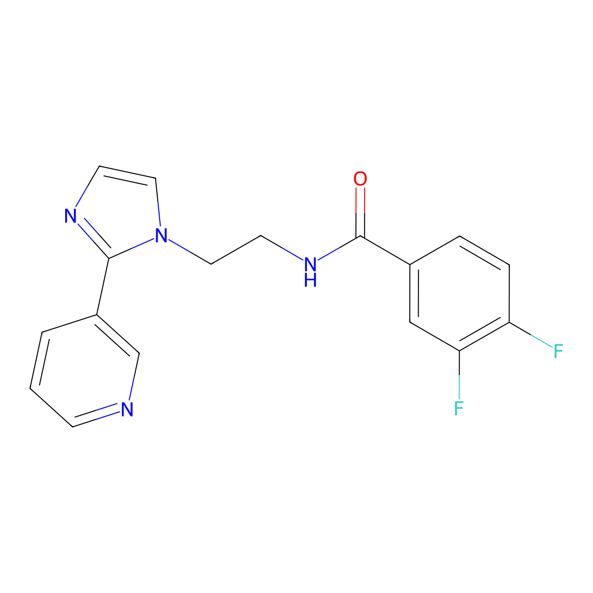 3,4-difluoro-N-{2-[2-(pyridin-3-yl)-1H-imidazol-1-yl]ethyl}benzamide molecular structure, CAS 2034507-37-2