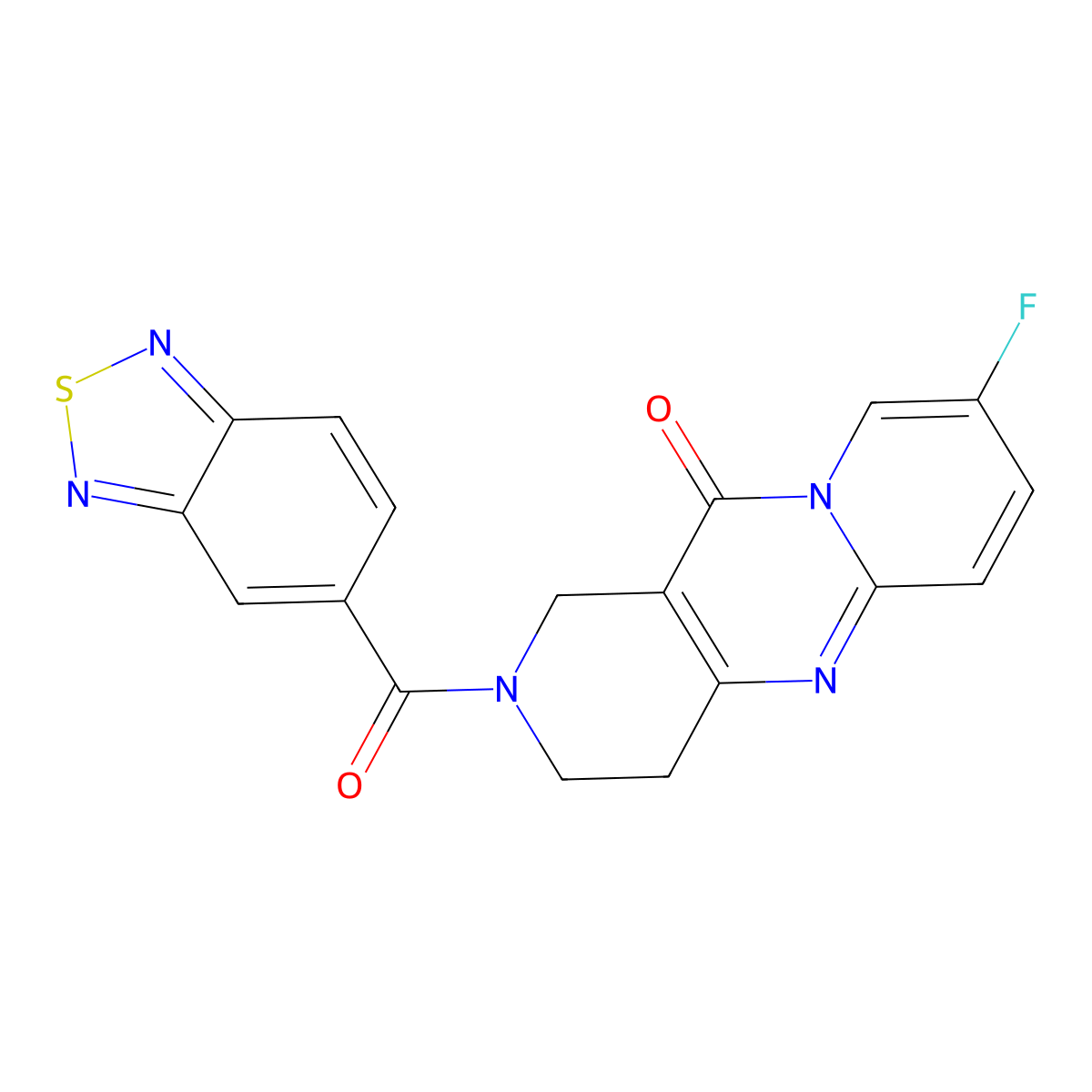 2-(benzo[c][1,2,5]thiadiazole-5-carbonyl)-8-fluoro-3,4-dihydro-1H-dipyrido[1,2-a:4',3'-d]pyrimidin-11(2H)-one molecular structure, CAS 2034507-53-2