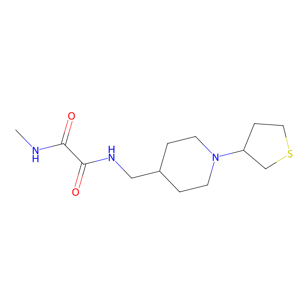 N1-methyl-N2-((1-(tetrahydrothiophen-3-yl)piperidin-4-yl)methyl)oxalamide molecular structure, CAS 2034507-54-3