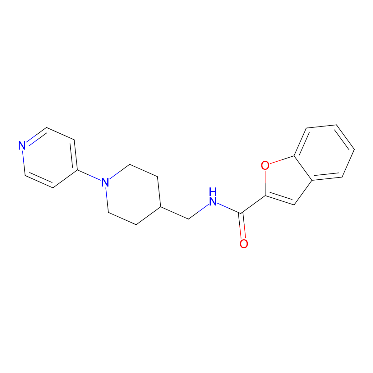 N-((1-(pyridin-4-yl)piperidin-4-yl)methyl)benzofuran-2-carboxamide molecular structure, CAS 2034507-77-0