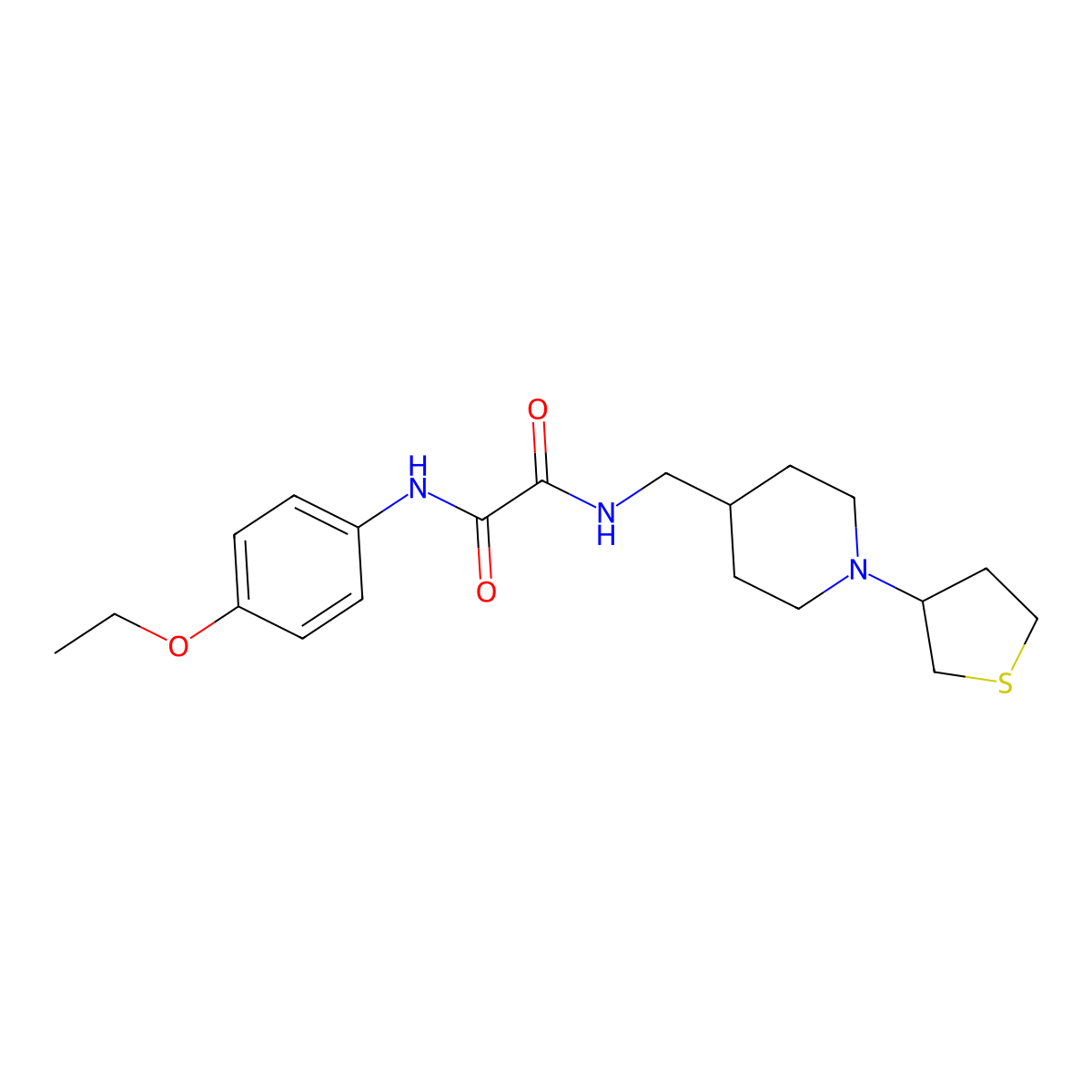 N1-(4-ethoxyphenyl)-N2-((1-(tetrahydrothiophen-3-yl)piperidin-4-yl)methyl)oxalamide molecular structure, CAS 2034507-88-3