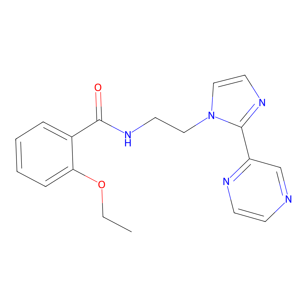2-ethoxy-N-{2-[2-(pyrazin-2-yl)-1H-imidazol-1-yl]ethyl}benzamide molecular structure, CAS 2034508-06-8