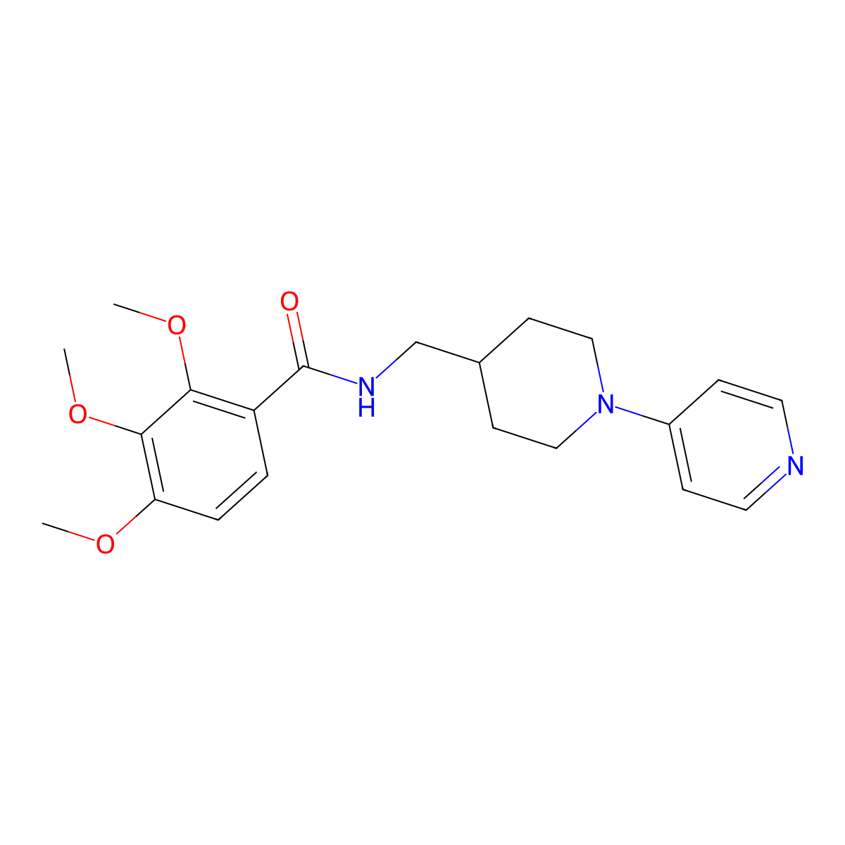 2,3,4-trimethoxy-N-{[1-(pyridin-4-yl)piperidin-4-yl]methyl}benzamide molecular structure, CAS 2034508-11-5