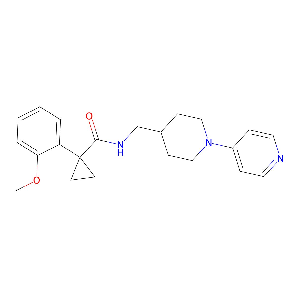 1-(2-methoxyphenyl)-N-((1-(pyridin-4-yl)piperidin-4-yl)methyl)cyclopropanecarboxamide molecular structure, CAS 2034508-34-2