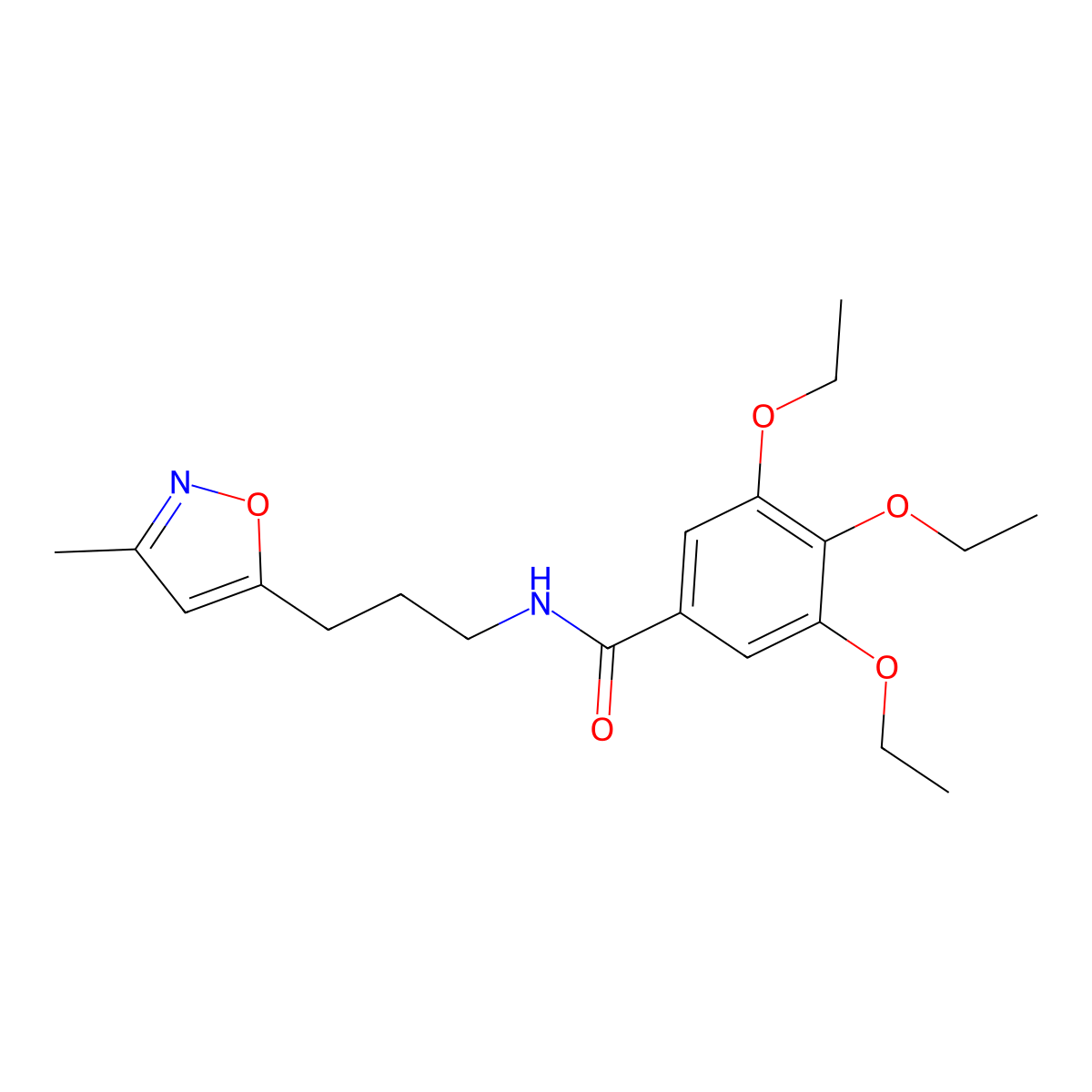 3,4,5-triethoxy-N-(3-(3-methylisoxazol-5-yl)propyl)benzamide molecular structure, CAS 2034508-42-2