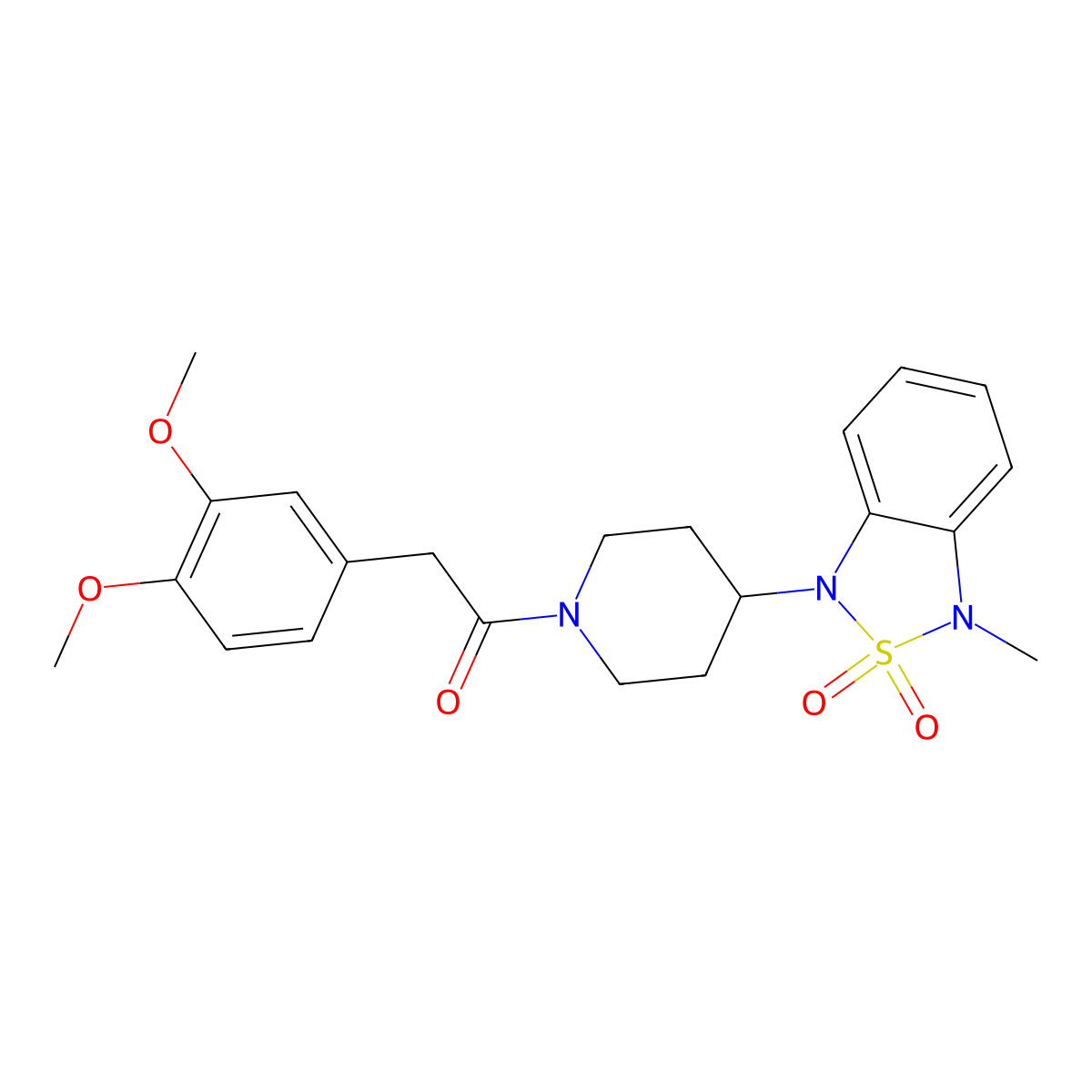 2-(3,4-dimethoxyphenyl)-1-(4-(3-methyl-2,2-dioxidobenzo[c][1,2,5]thiadiazol-1(3H)-yl)piperidin-1-yl)ethanone molecular structure, CAS 2034508-43-3