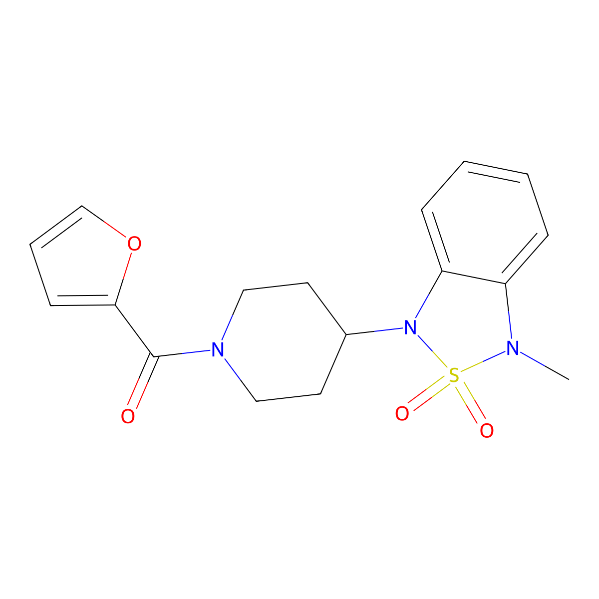 furan-2-yl(4-(3-methyl-2,2-dioxidobenzo[c][1,2,5]thiadiazol-1(3H)-yl)piperidin-1-yl)methanone molecular structure, CAS 2034508-48-8