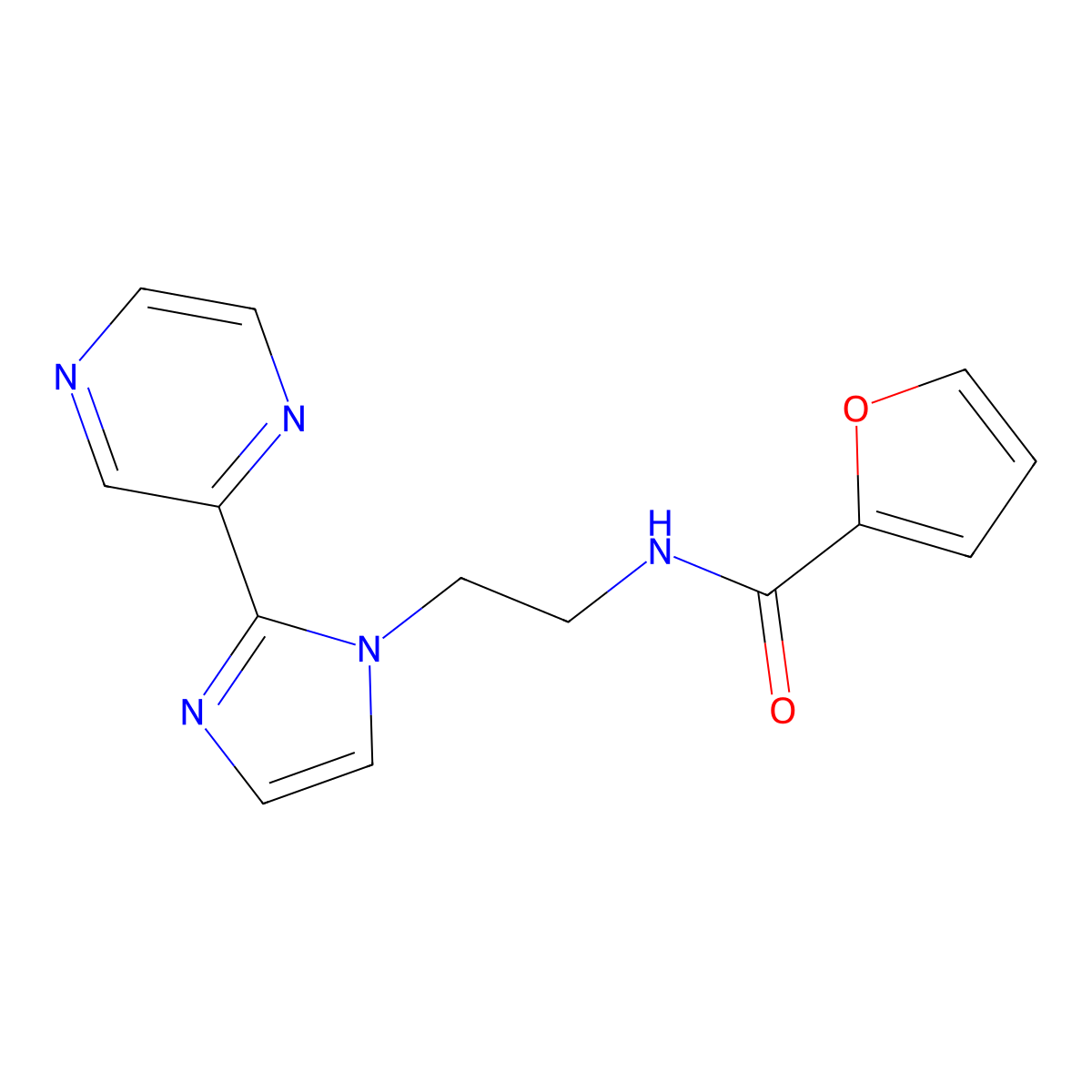 N-(2-(2-(pyrazin-2-yl)-1H-imidazol-1-yl)ethyl)furan-2-carboxamide molecular structure, CAS 2034508-49-9