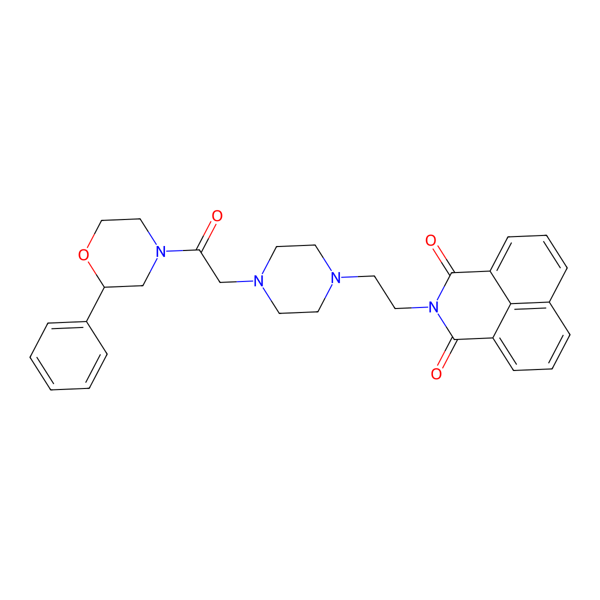 2-(2-(4-(2-oxo-2-(2-phenylmorpholino)ethyl)piperazin-1-yl)ethyl)-1H-benzo[de]isoquinoline-1,3(2H)-dione molecular structure, CAS 2034508-55-7