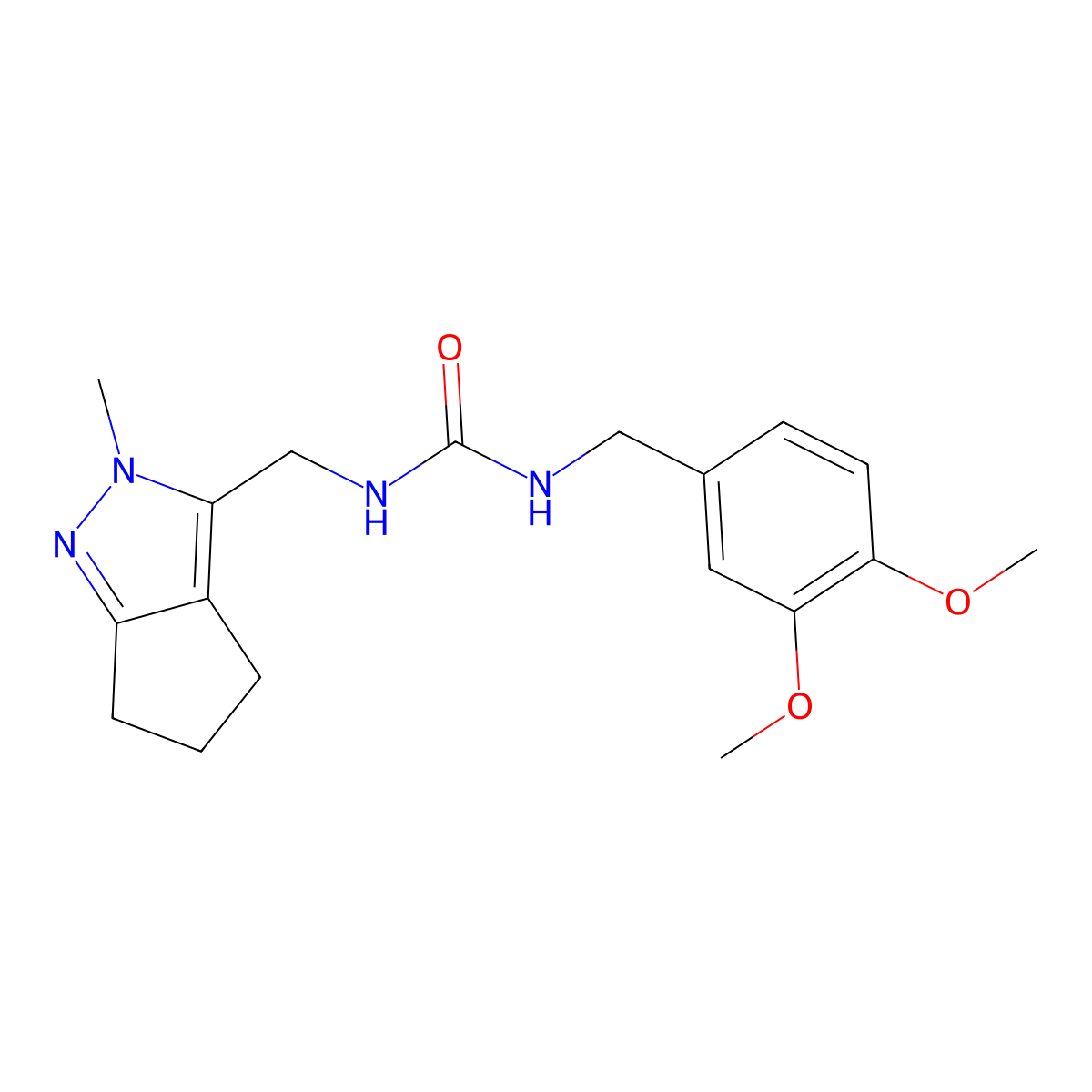 1-(3,4-Dimethoxybenzyl)-3-((2-methyl-2,4,5,6-tetrahydrocyclopenta[c]pyrazol-3-yl)methyl)urea molecular structure, CAS 2034508-59-1