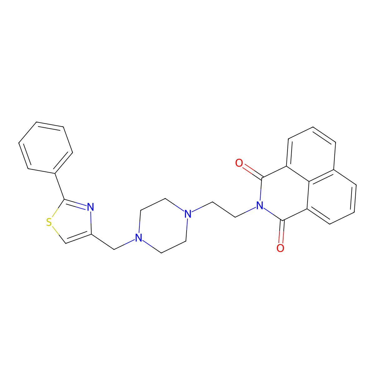 2-(2-(4-((2-phenylthiazol-4-yl)methyl)piperazin-1-yl)ethyl)-1H-benzo[de]isoquinoline-1,3(2H)-dione molecular structure, CAS 2034508-62-6