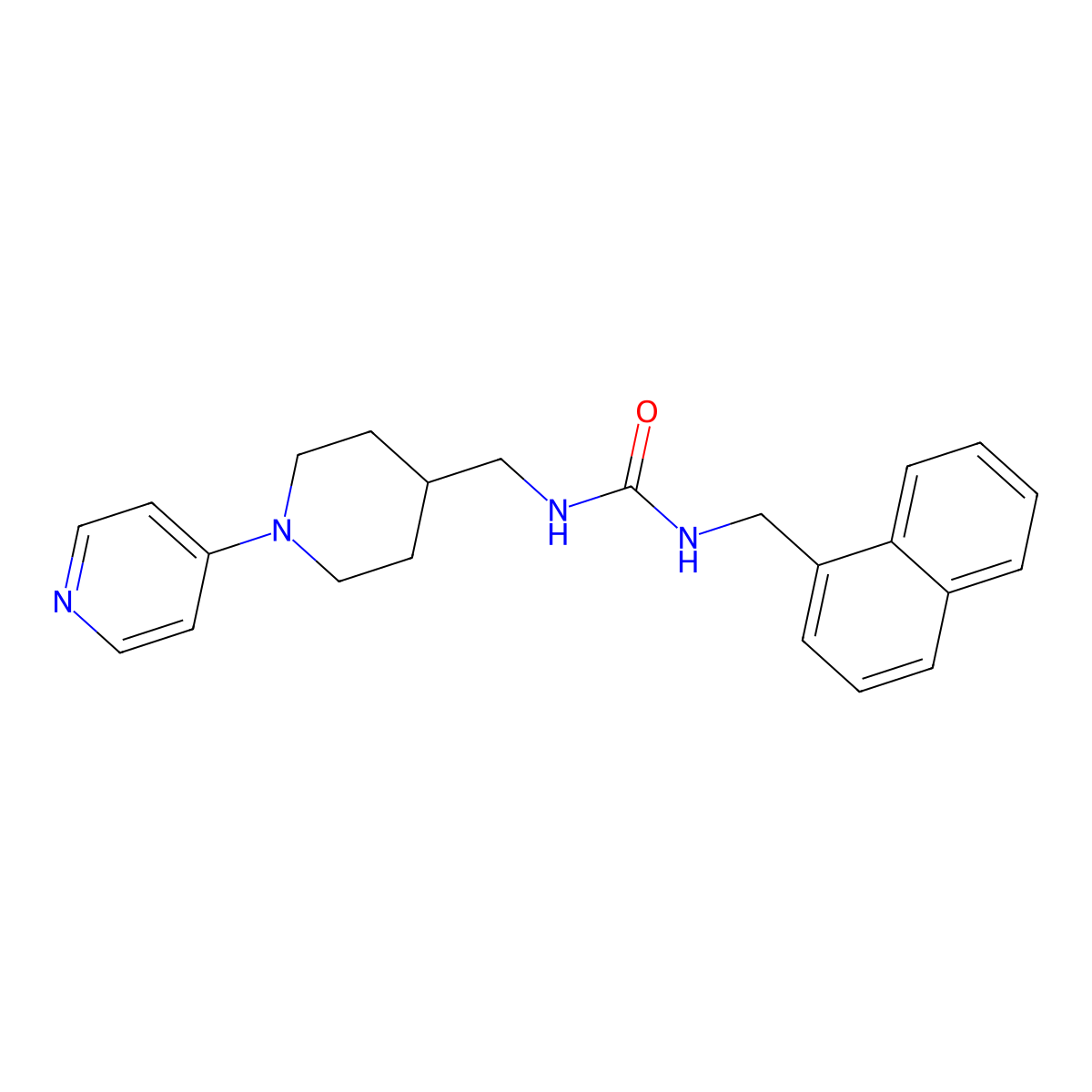 1-(Naphthalen-1-ylmethyl)-3-((1-(pyridin-4-yl)piperidin-4-yl)methyl)urea molecular structure, CAS 2034508-68-2