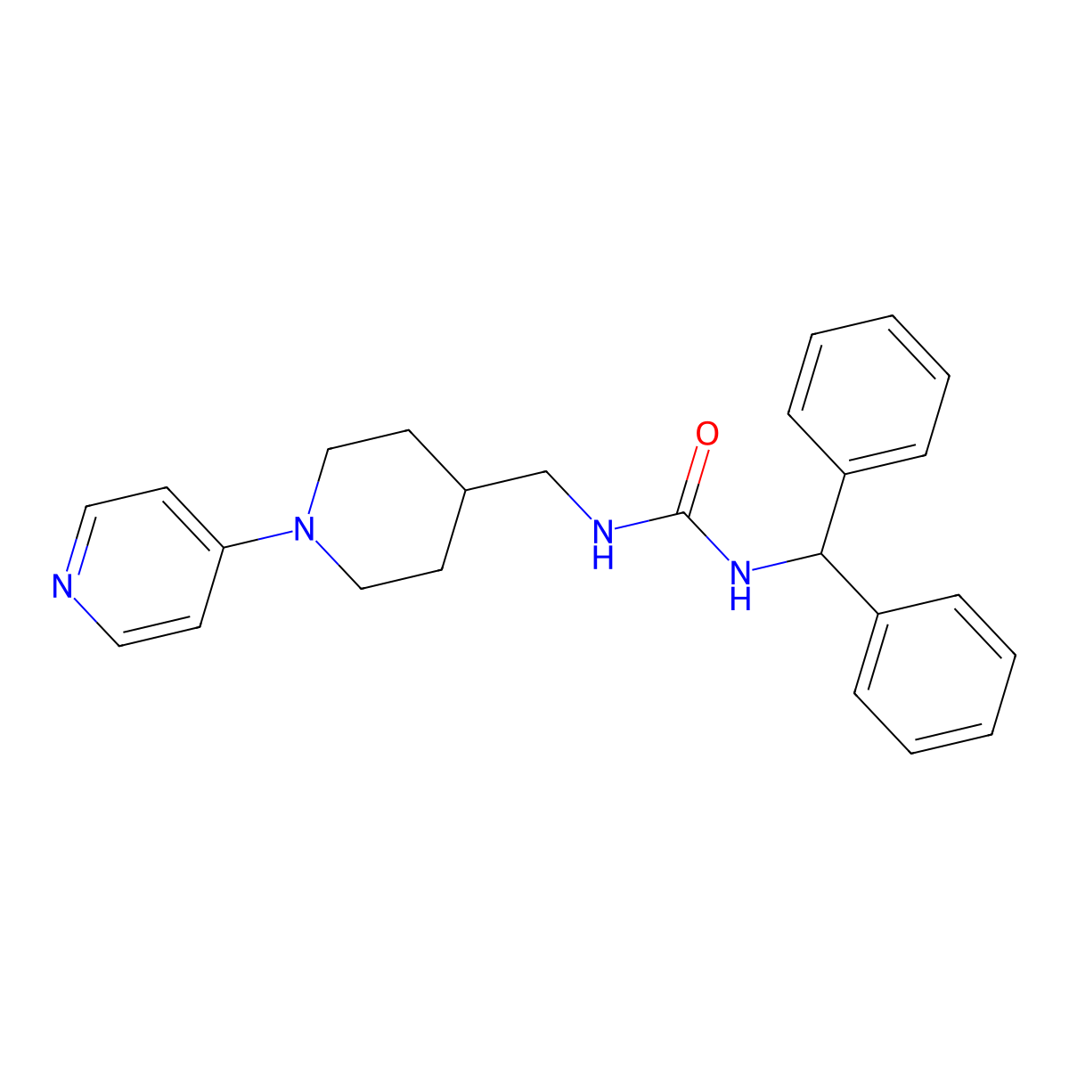 1-Benzhydryl-3-((1-(pyridin-4-yl)piperidin-4-yl)methyl)urea molecular structure, CAS 2034508-74-0