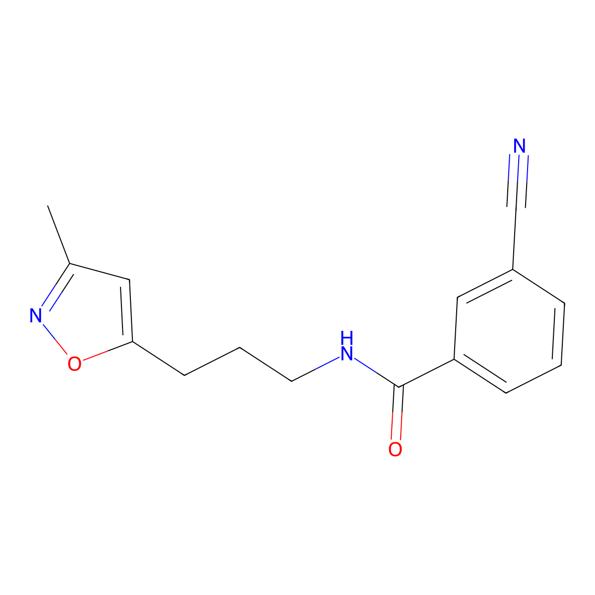 3-cyano-N-(3-(3-methylisoxazol-5-yl)propyl)benzamide molecular structure, CAS 2034508-79-5