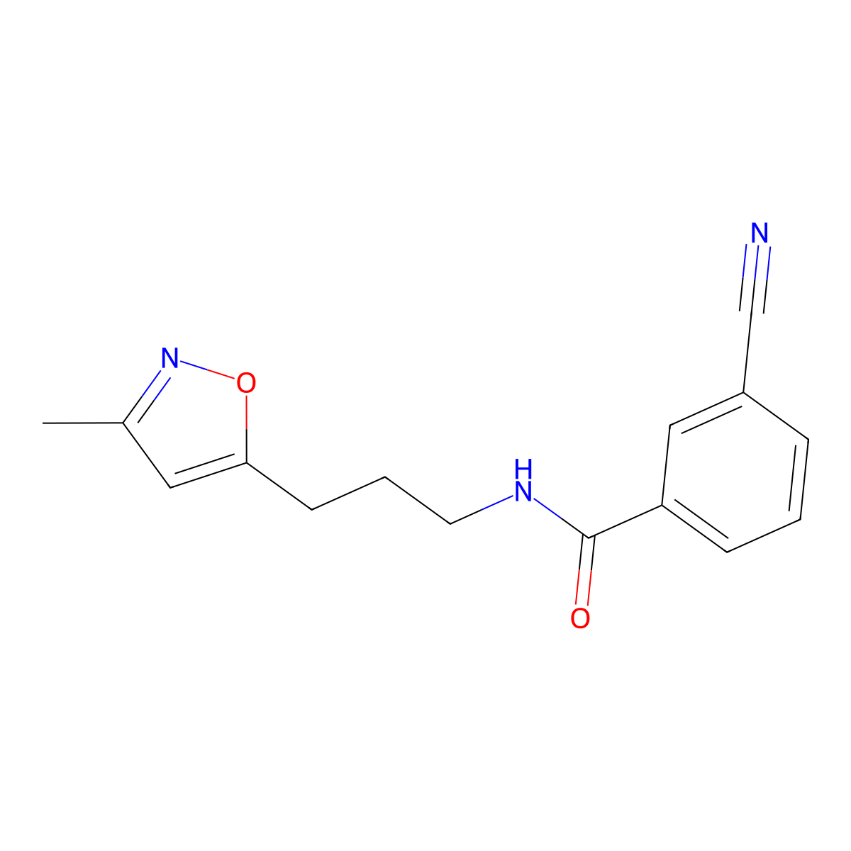3-cyano-N-(3-(3-methylisoxazol-5-yl)propyl)benzamide molecular structure, CAS 2034508-79-5