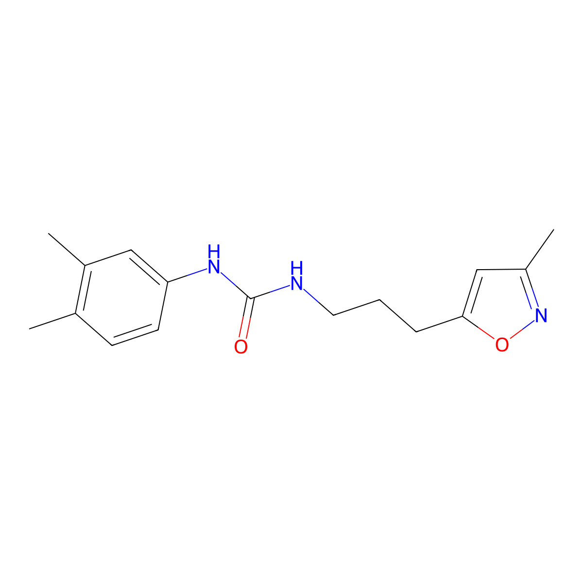 1-(3,4-Dimethylphenyl)-3-(3-(3-methylisoxazol-5-yl)propyl)urea molecular structure, CAS 2034508-94-4