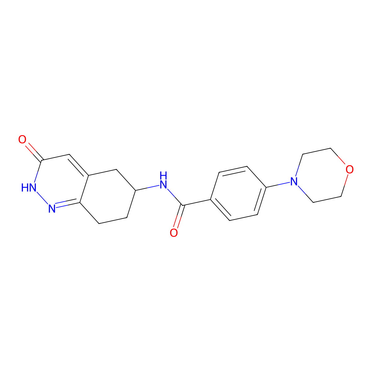 4-morpholino-N-(3-oxo-2,3,5,6,7,8-hexahydrocinnolin-6-yl)benzamide molecular structure, CAS 2034509-05-0