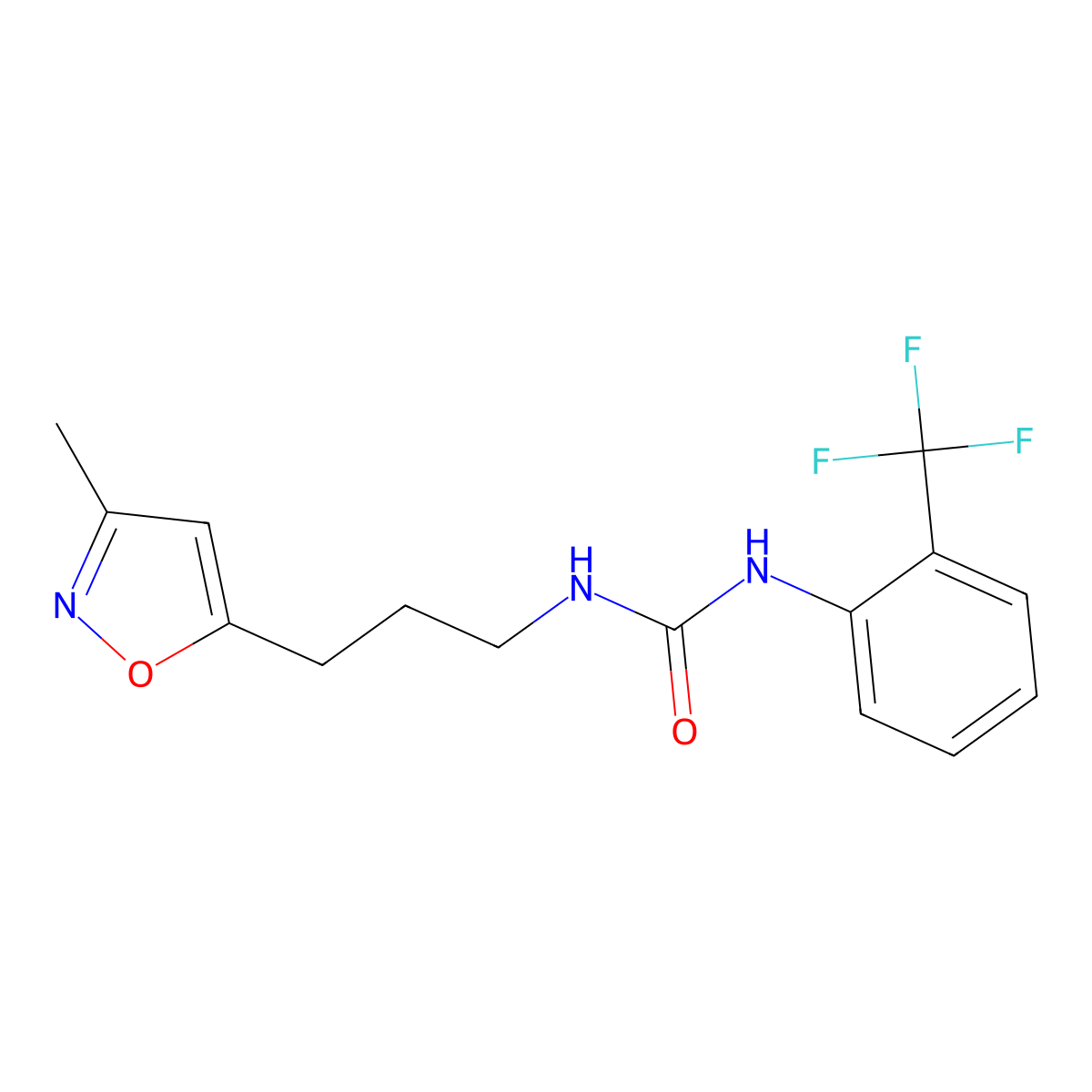 1-(3-(3-Methylisoxazol-5-yl)propyl)-3-(2-(trifluoromethyl)phenyl)urea molecular structure, CAS 2034509-10-7