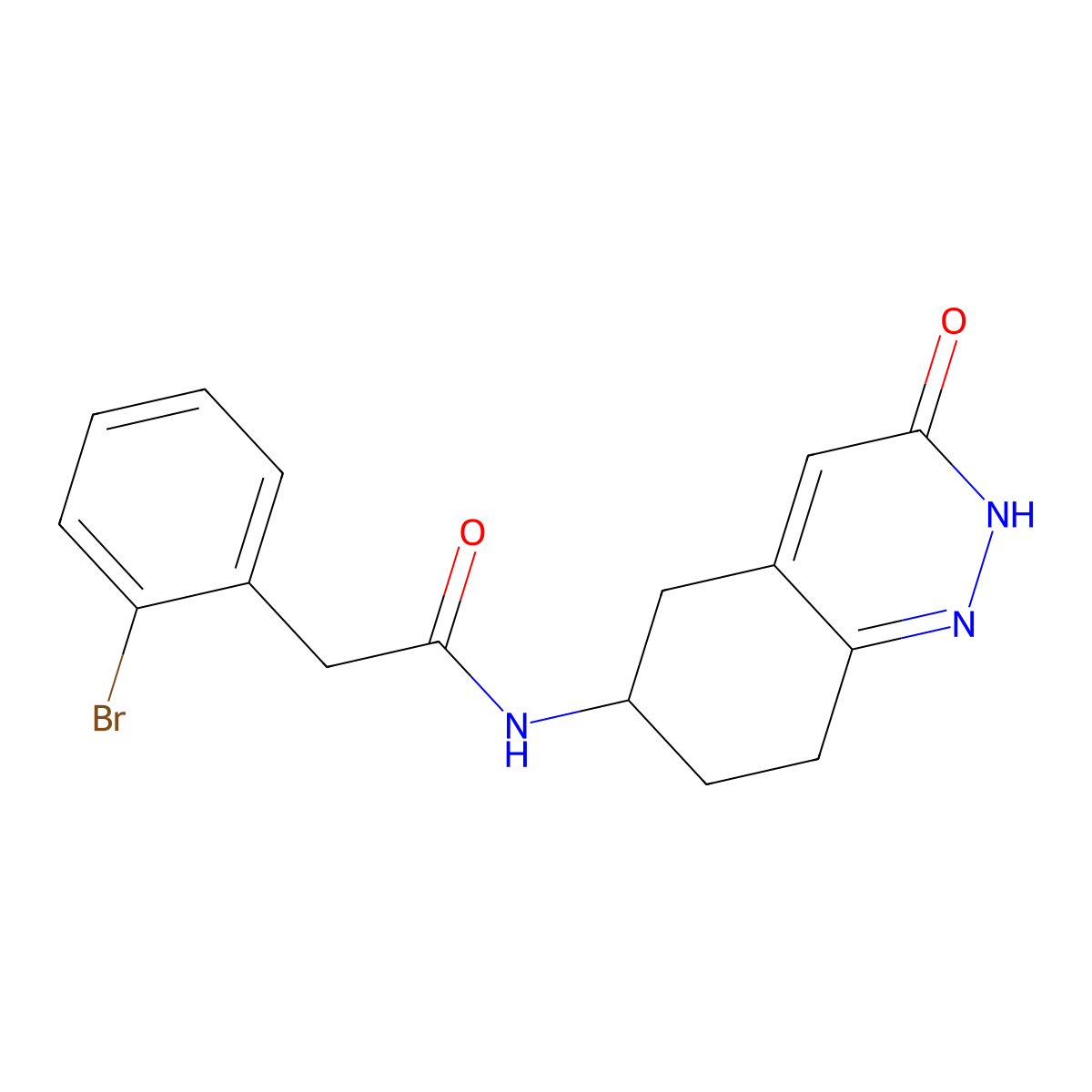 2-(2-bromophenyl)-N-(3-oxo-2,3,5,6,7,8-hexahydrocinnolin-6-yl)acetamide molecular structure, CAS 2034509-21-0