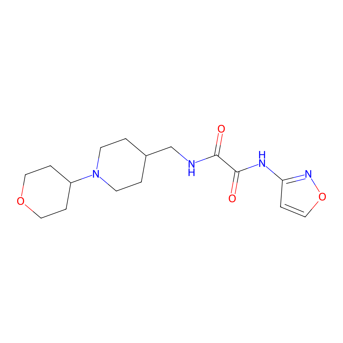 N1-(isoxazol-3-yl)-N2-((1-(tetrahydro-2H-pyran-4-yl)piperidin-4-yl)methyl)oxalamide molecular structure, CAS 2034509-26-5