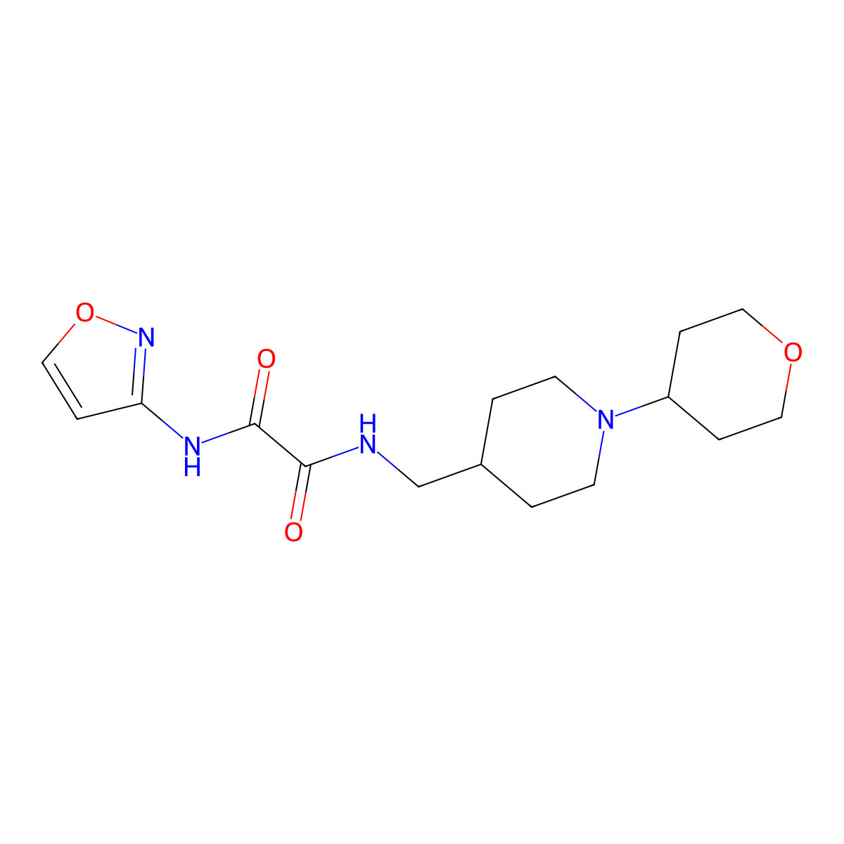 N1-(isoxazol-3-yl)-N2-((1-(tetrahydro-2H-pyran-4-yl)piperidin-4-yl)methyl)oxalamide molecular structure, CAS 2034509-26-5