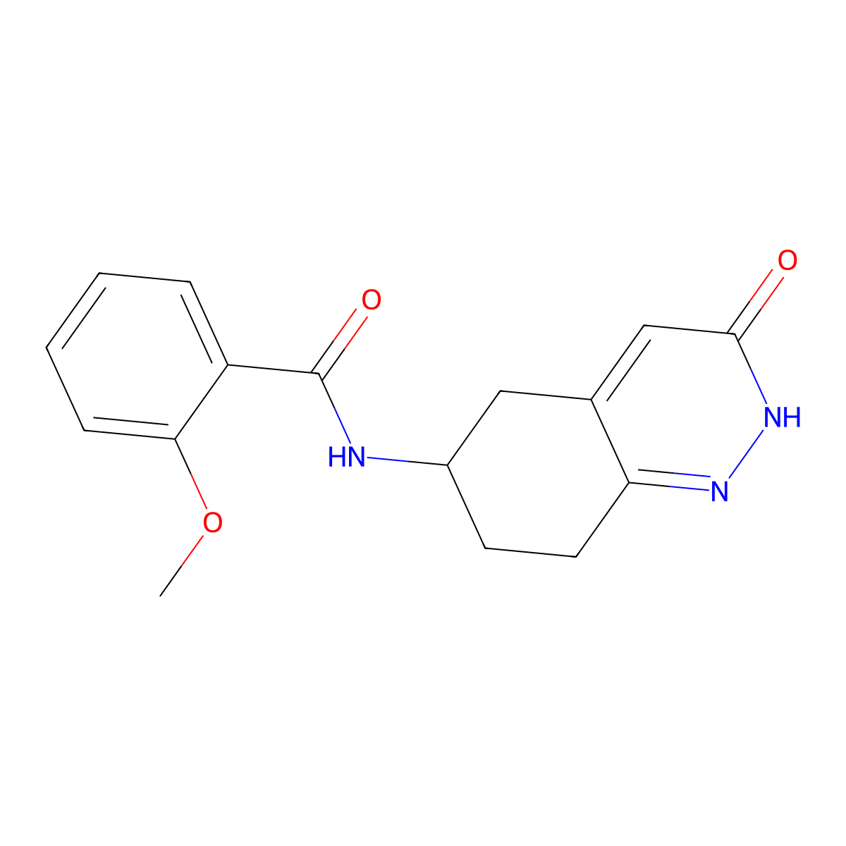 2-methoxy-N-(3-oxo-2,3,5,6,7,8-hexahydrocinnolin-6-yl)benzamide molecular structure, CAS 2034509-29-8