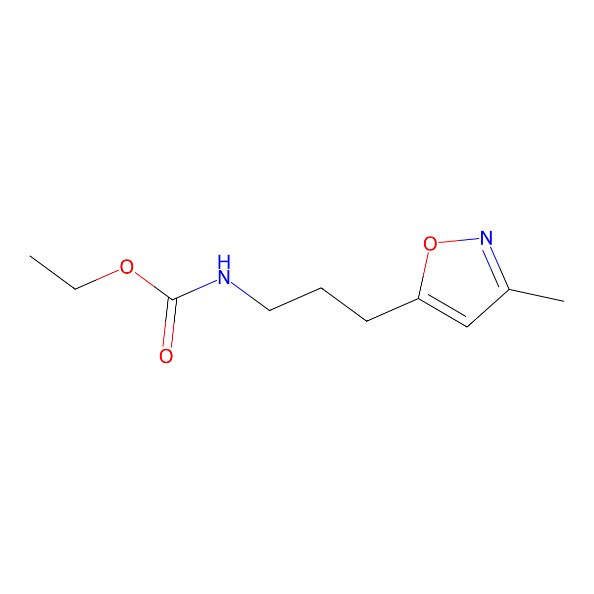 Ethyl (3-(3-methylisoxazol-5-yl)propyl)carbamate molecular structure, CAS 2034509-42-5
