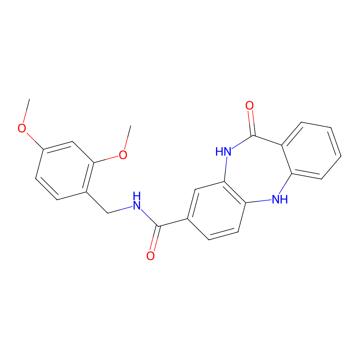 N-(2,4-dimethoxybenzyl)-11-oxo-10,11-dihydro-5H-dibenzo[b,e][1,4]diazepine-8-carboxamide molecular structure, CAS 2034509-43-6