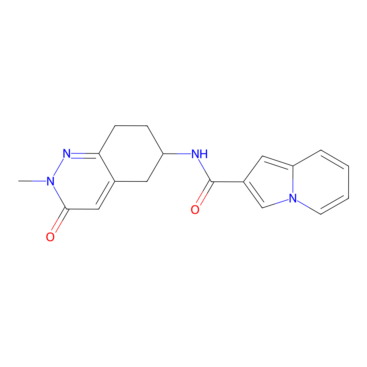 N-(2-methyl-3-oxo-2,3,5,6,7,8-hexahydrocinnolin-6-yl)indolizine-2-carboxamide molecular structure, CAS 2034509-54-9