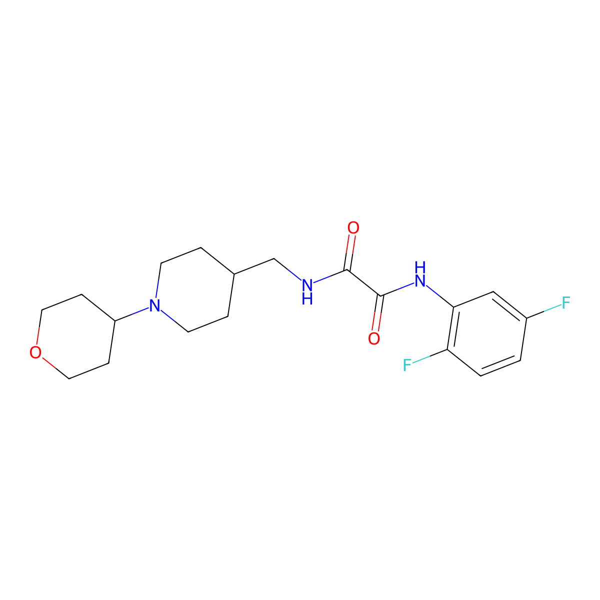 N1-(2,5-difluorophenyl)-N2-((1-(tetrahydro-2H-pyran-4-yl)piperidin-4-yl)methyl)oxalamide molecular structure, CAS 2034509-57-2