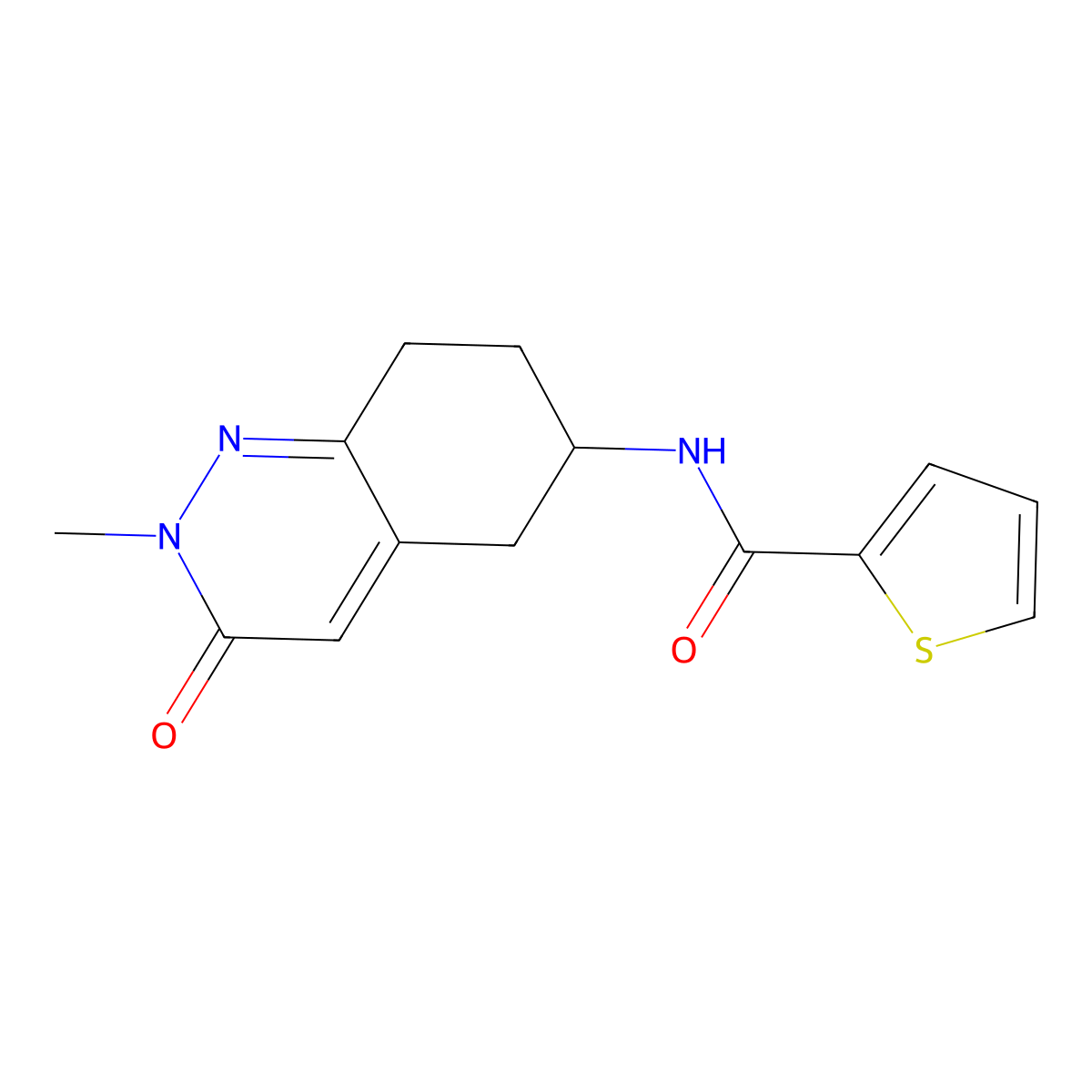 N-(2-methyl-3-oxo-2,3,5,6,7,8-hexahydrocinnolin-6-yl)thiophene-2-carboxamide molecular structure, CAS 2034509-62-9