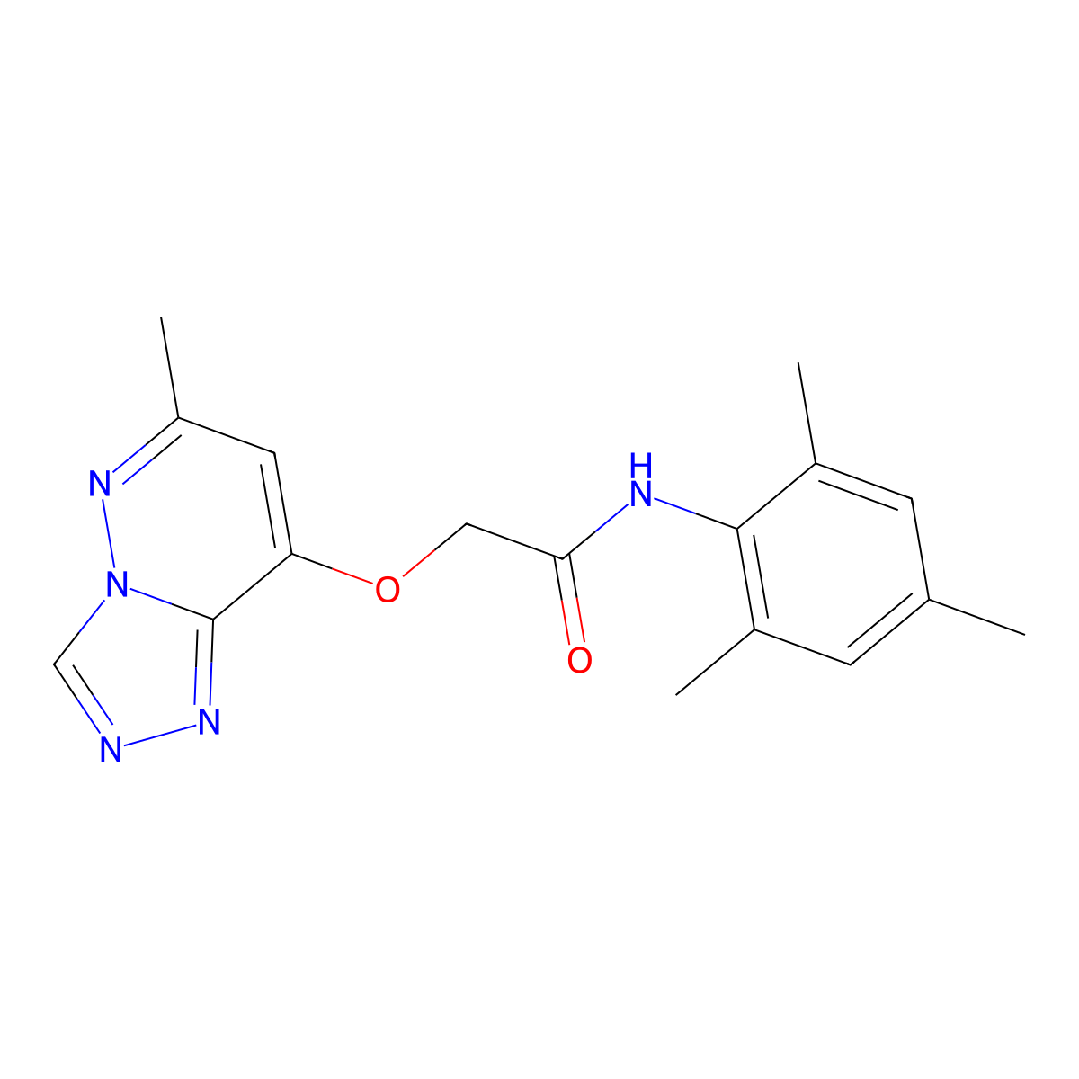 N-mesityl-2-((6-methyl-[1,2,4]triazolo[4,3-b]pyridazin-8-yl)oxy)acetamide molecular structure, CAS 2034509-69-6