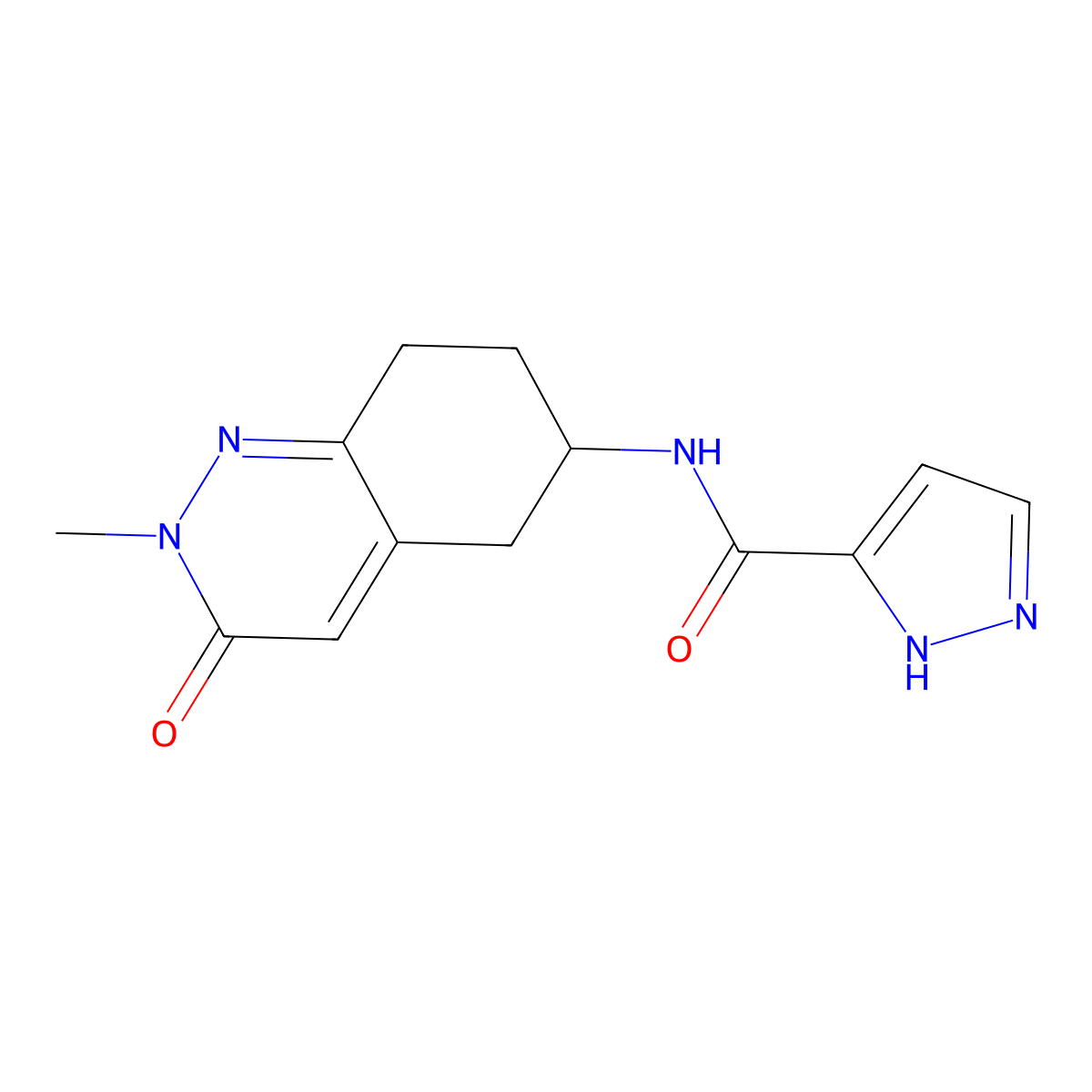 N-(2-methyl-3-oxo-2,3,5,6,7,8-hexahydrocinnolin-6-yl)-1H-pyrazole-3-carboxamide molecular structure, CAS 2034509-76-5