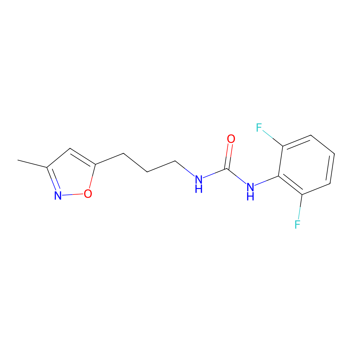 1-(2,6-Difluorophenyl)-3-(3-(3-methylisoxazol-5-yl)propyl)urea molecular structure, CAS 2034509-77-6
