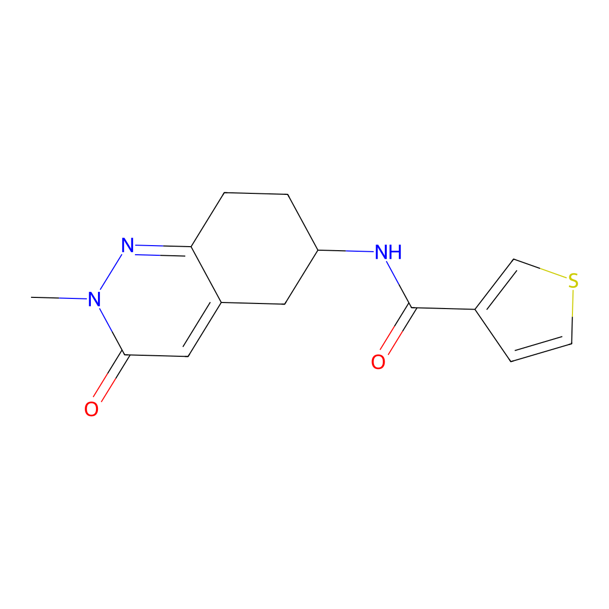 N-(2-methyl-3-oxo-2,3,5,6,7,8-hexahydrocinnolin-6-yl)thiophene-3-carboxamide molecular structure, CAS 2034509-81-2