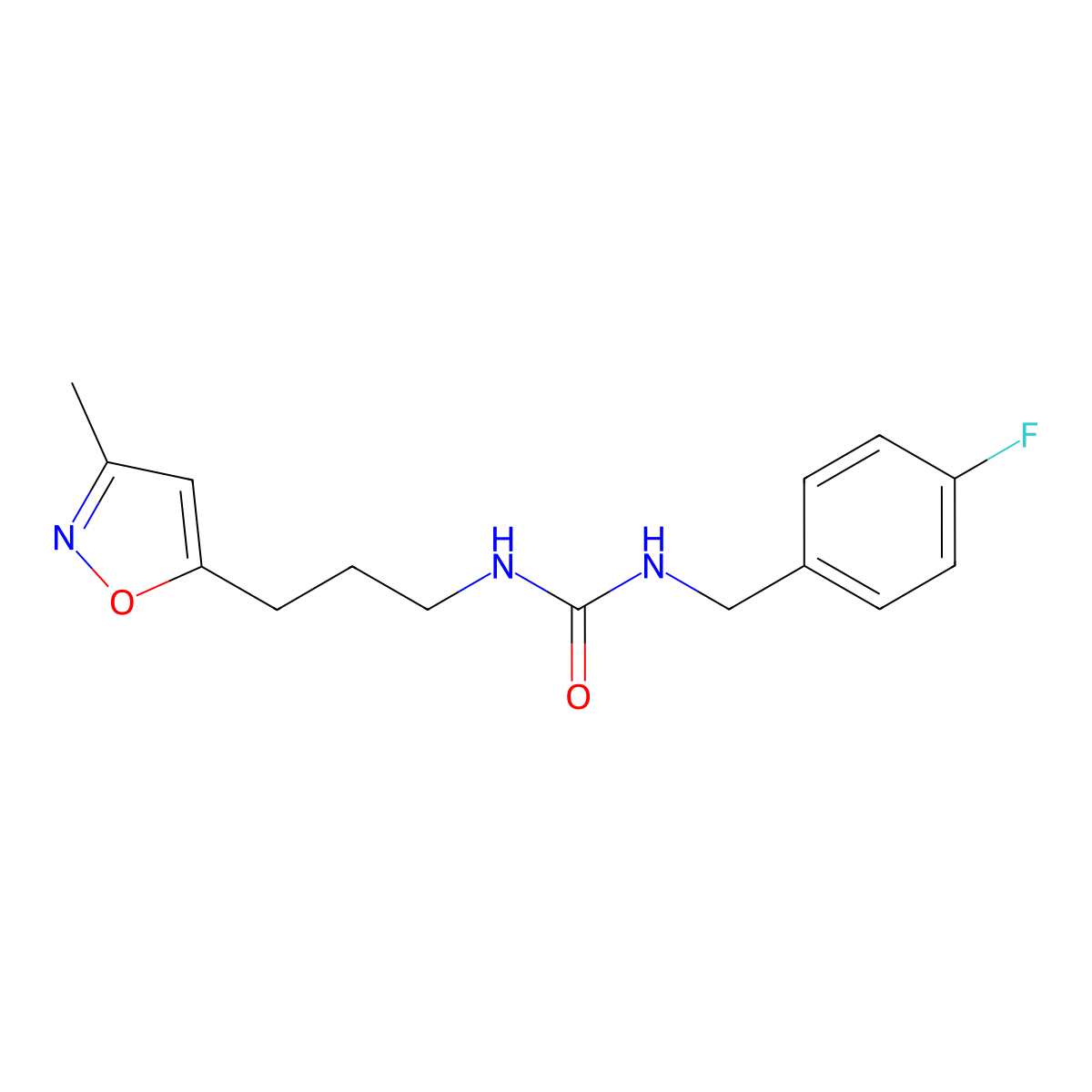 1-(4-Fluorobenzyl)-3-(3-(3-methylisoxazol-5-yl)propyl)urea molecular structure, CAS 2034509-97-0
