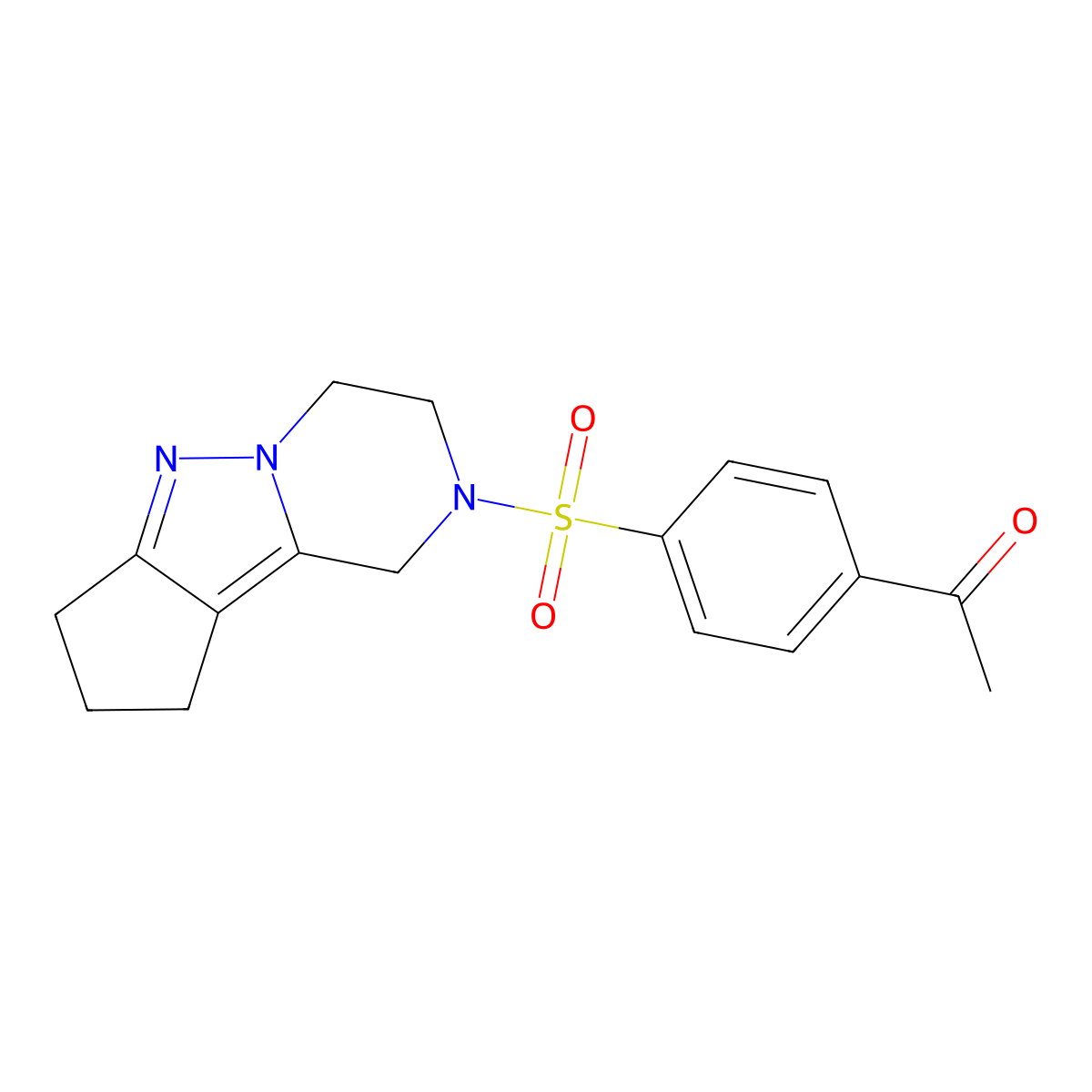 1-(4-{7,8,11-Triazatricyclo[6.4.0.0^{2,6}]dodeca-1,6-diene-11-sulfonyl}phenyl)ethan-1-one molecular structure, CAS 2034510-32-0