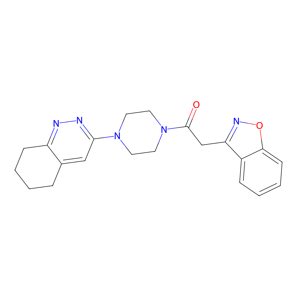2-(Benzo[d]isoxazol-3-yl)-1-(4-(5,6,7,8-tetrahydrocinnolin-3-yl)piperazin-1-yl)ethanone molecular structure, CAS 2034510-37-5