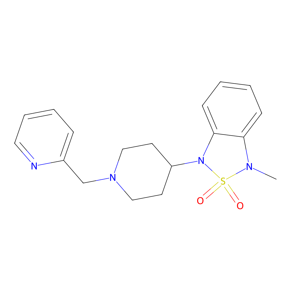 1-Methyl-3-(1-(pyridin-2-ylmethyl)piperidin-4-yl)-1,3-dihydrobenzo[c][1,2,5]thiadiazole 2,2-dioxide molecular structure, CAS 2034510-64-8