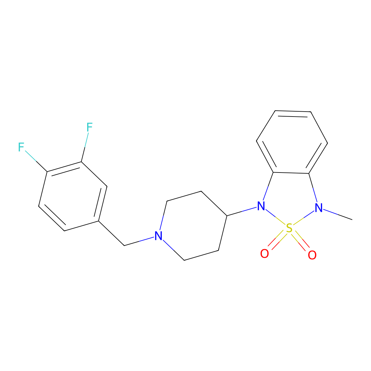 1-(1-(3,4-Difluorobenzyl)piperidin-4-yl)-3-methyl-1,3-dihydrobenzo[c][1,2,5]thiadiazole 2,2-dioxide molecular structure, CAS 2034510-77-3