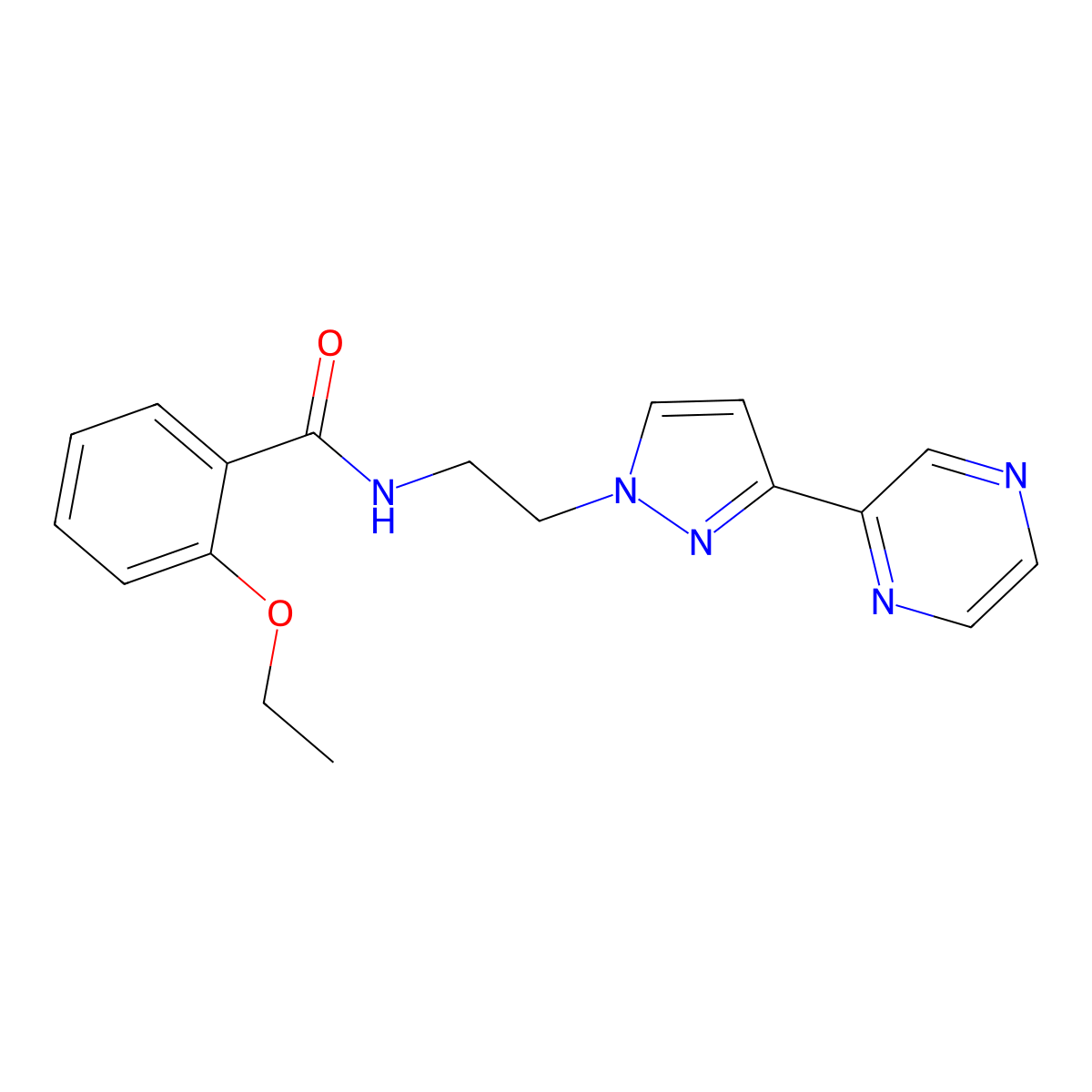 2-ethoxy-N-{2-[3-(pyrazin-2-yl)-1H-pyrazol-1-yl]ethyl}benzamide molecular structure, CAS 2034510-80-8