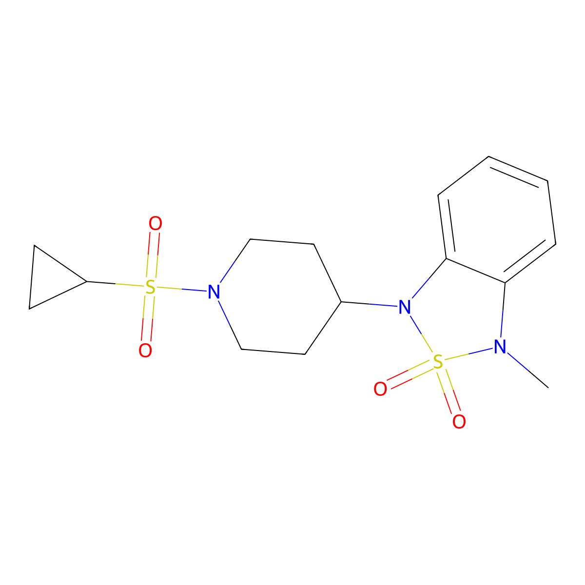 1-(1-(Cyclopropylsulfonyl)piperidin-4-yl)-3-methyl-1,3-dihydrobenzo[c][1,2,5]thiadiazole 2,2-dioxide molecular structure, CAS 2034510-88-6